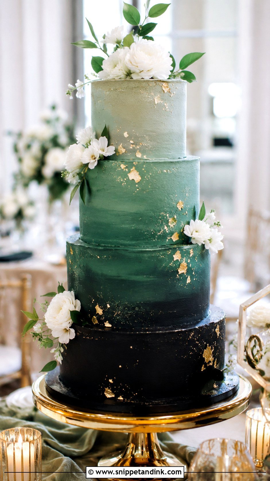 Black And Green Ombre Wedding Cake - Snippet and Ink - 25 Black and Green Wedding Cake Ideas