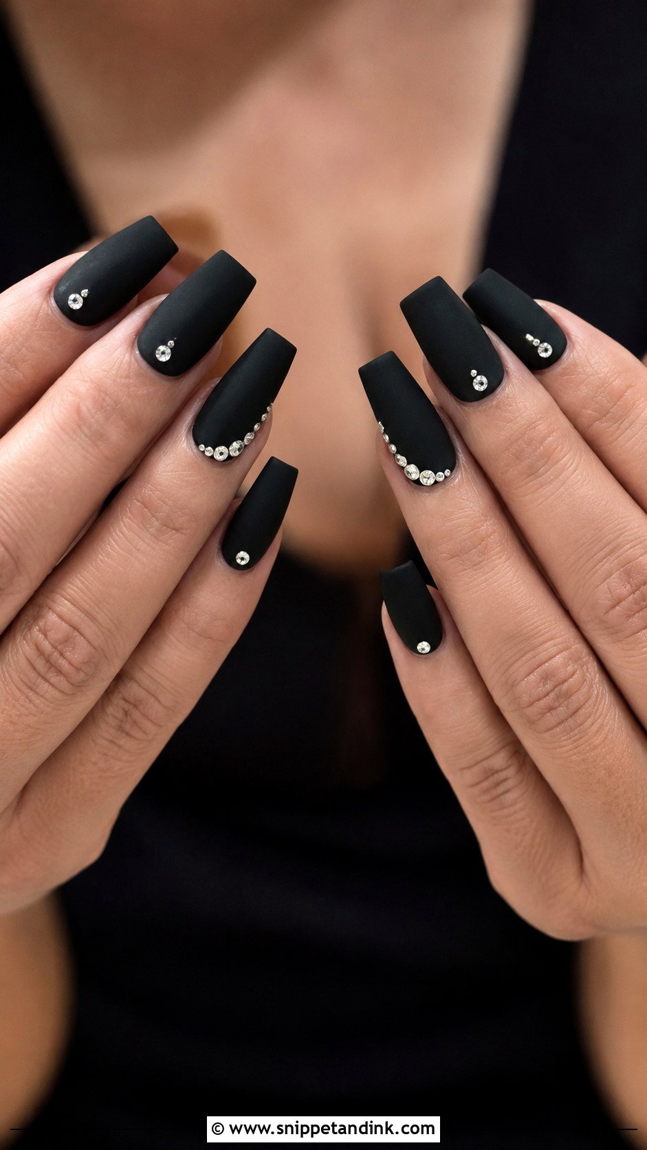 Black And Nude Wedding Nails - Snippet and Ink - 20 Classy Black Wedding Nails