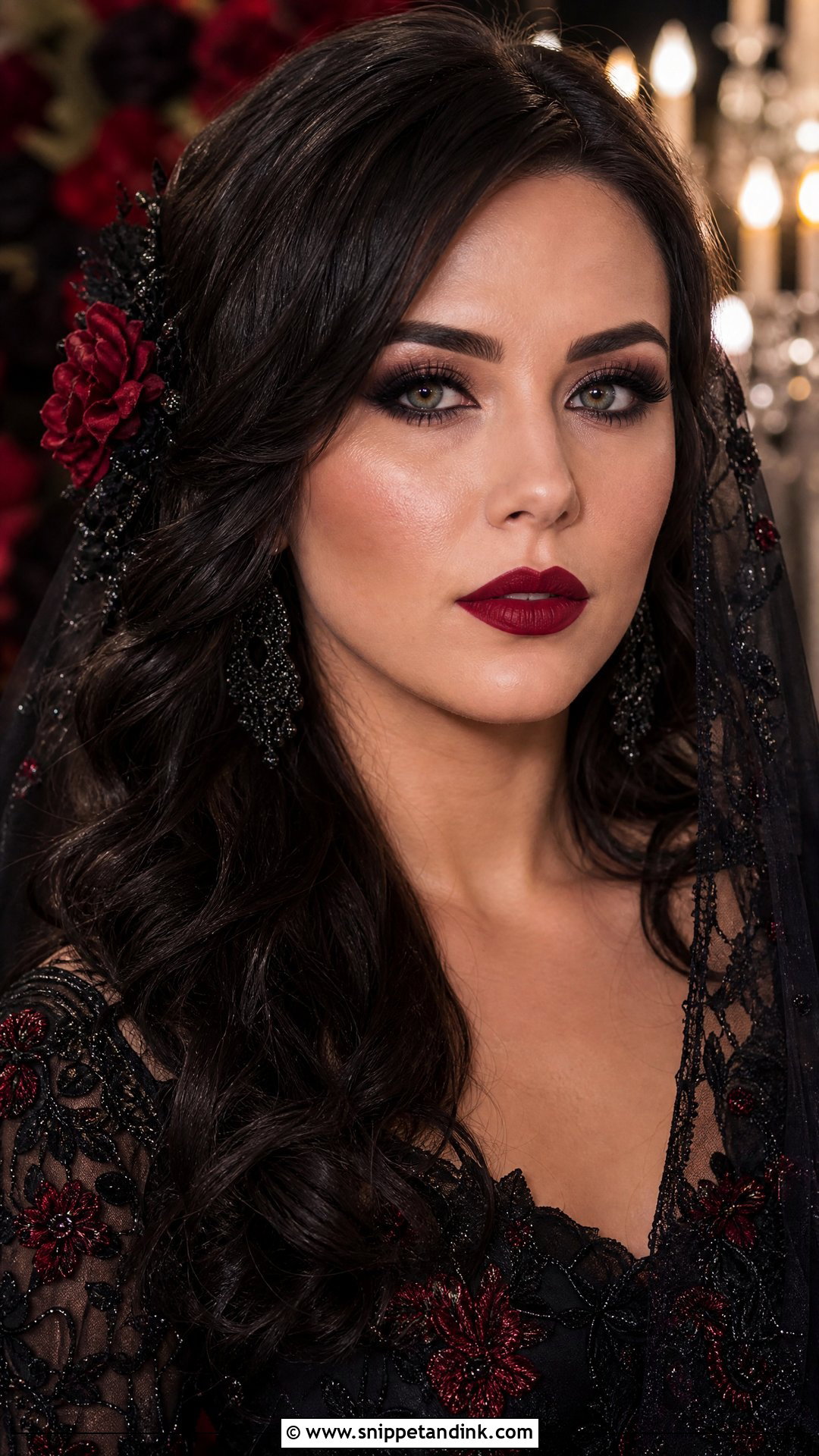 Black And Red Wedding Makeup - Snippet and Ink - 25 Alt Wedding Makeup Ideas