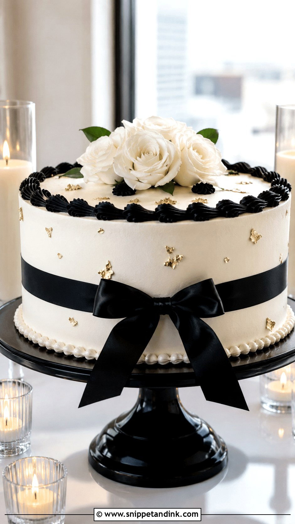Black And White 1 Tier Wedding Cake - Snippet and Ink - 20 1 Tier Wedding Cakes