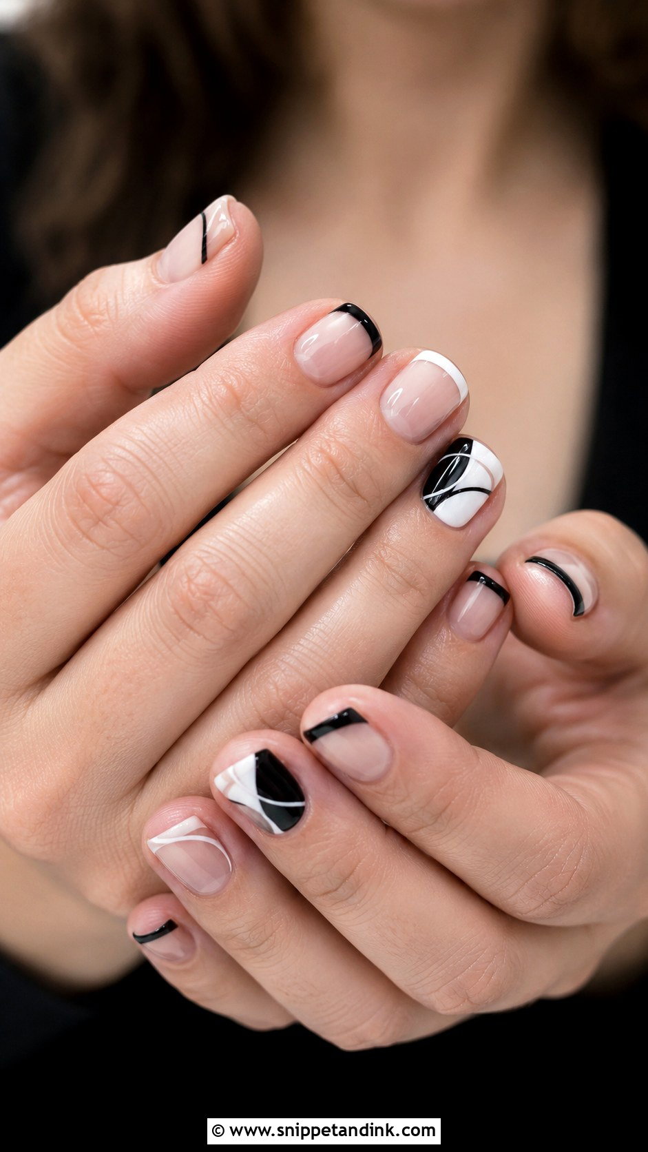Black And White Alt Wedding Nails - Snippet and Ink - 20 Alt Wedding Nails