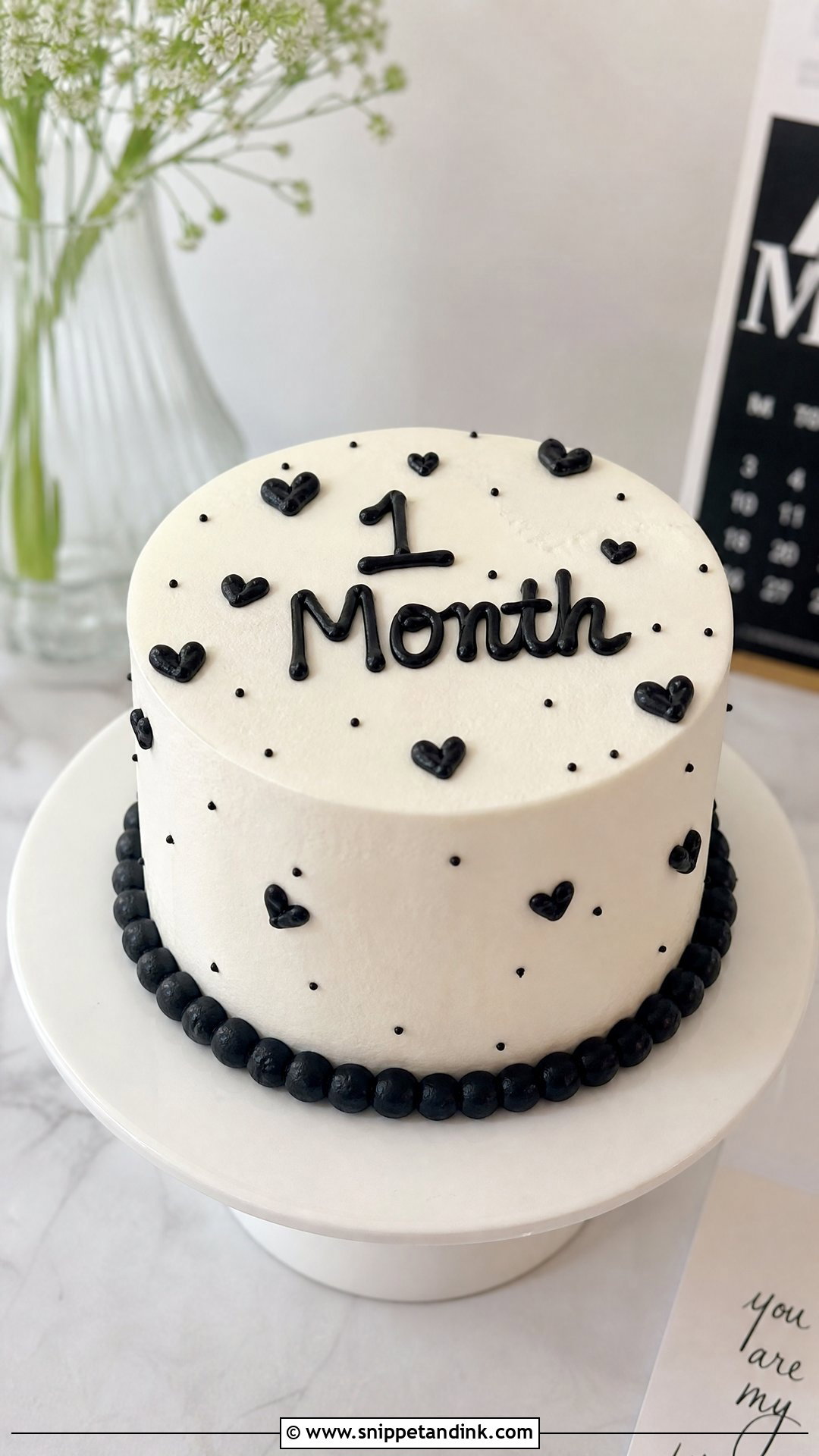 Black And White Anniversary Cake - Snippet and Ink - 25 1 Month Anniversary Cake Ideas
