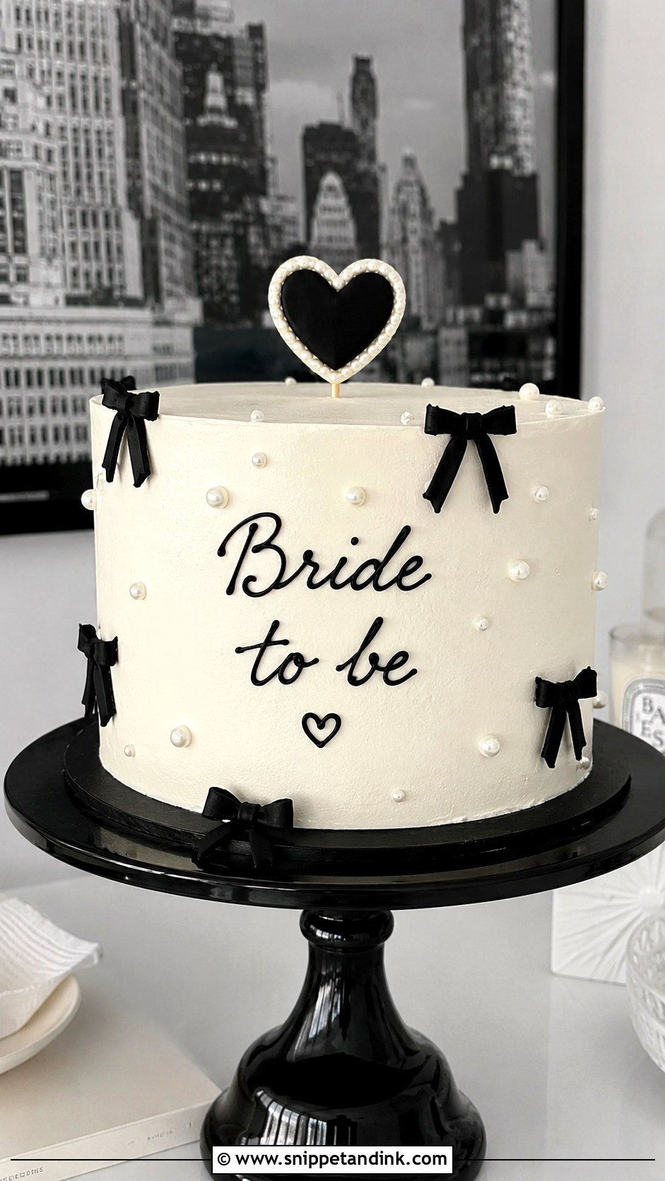 Black And White Bachelorette Cake - Snippet and Ink - 20 Bachelorette Cake for Bride