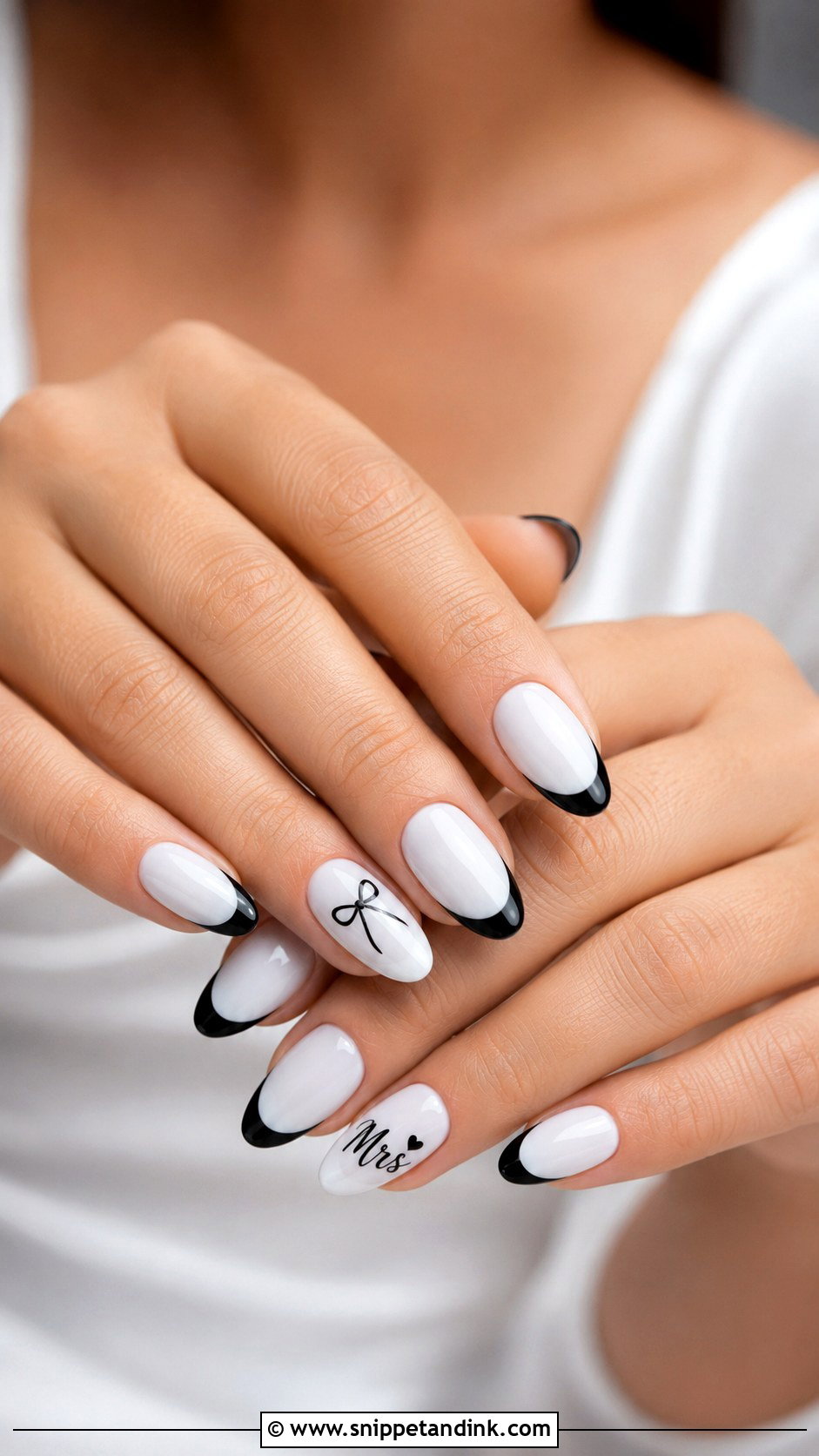 Black And White Bachelorette Nails For Bride - Snippet and Ink - 30 Bachelorette Nails the Bride