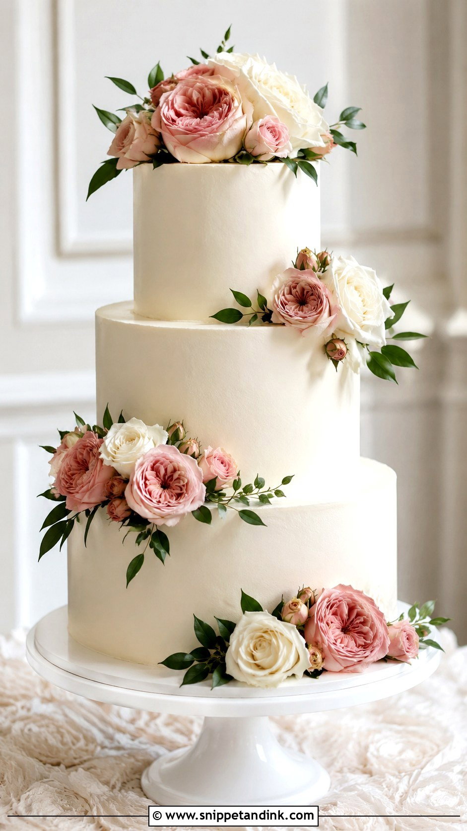 Black And White Floral Wedding Cake - Snippet and Ink - 20 Floral Wedding Cakes