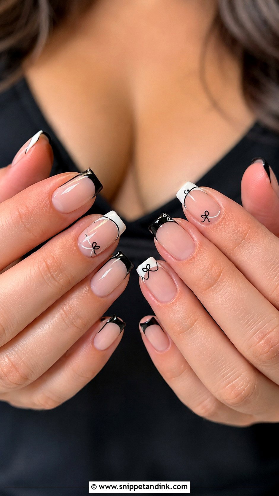 Black And White Hens Party Nails - Snippet and Ink - 20 Hens Party Nails