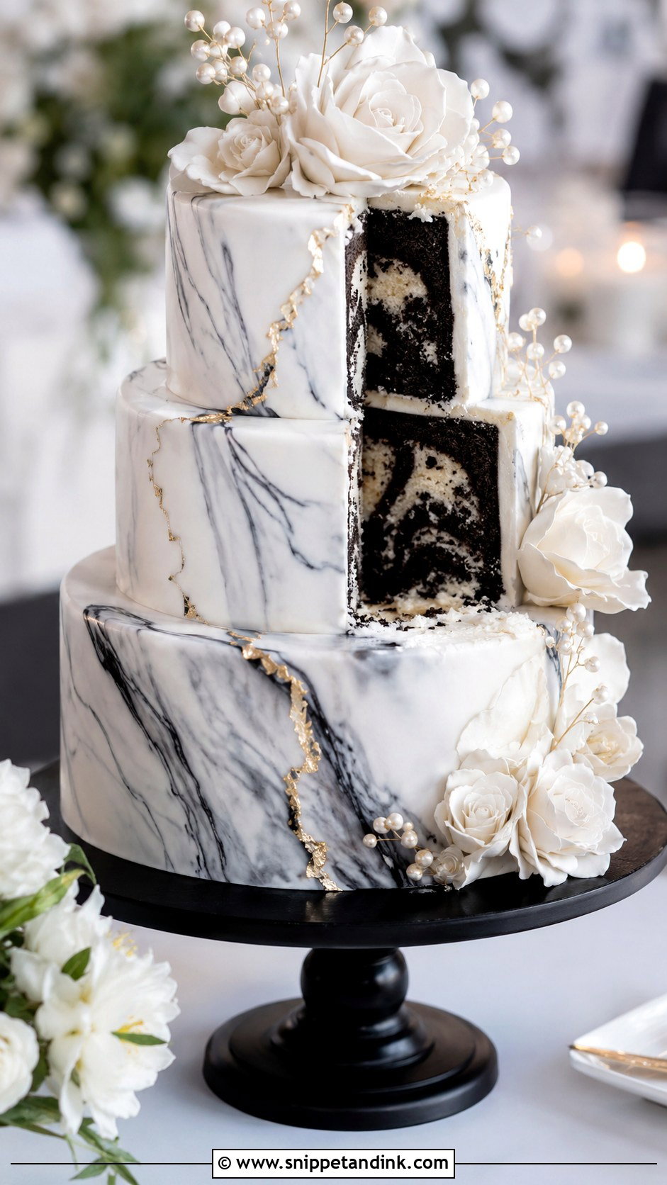 Black And White Marble Wedding Cake - Snippet and Ink - 20 Marble Wedding Cake Recipe