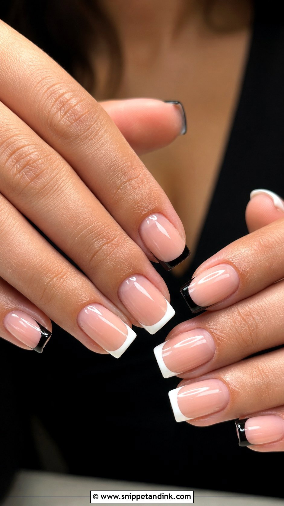 Black And White Square Wedding Nails - Snippet and Ink - 20 Black and White Wedding Nails