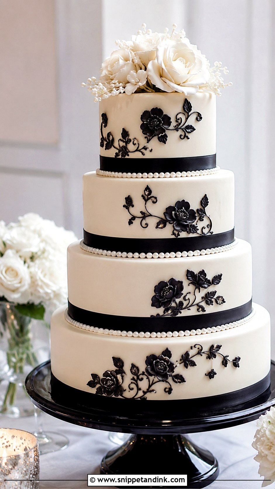 Black And White Wedding Cake - Snippet and Ink - 20 Elaborate Cakes for Wedding
