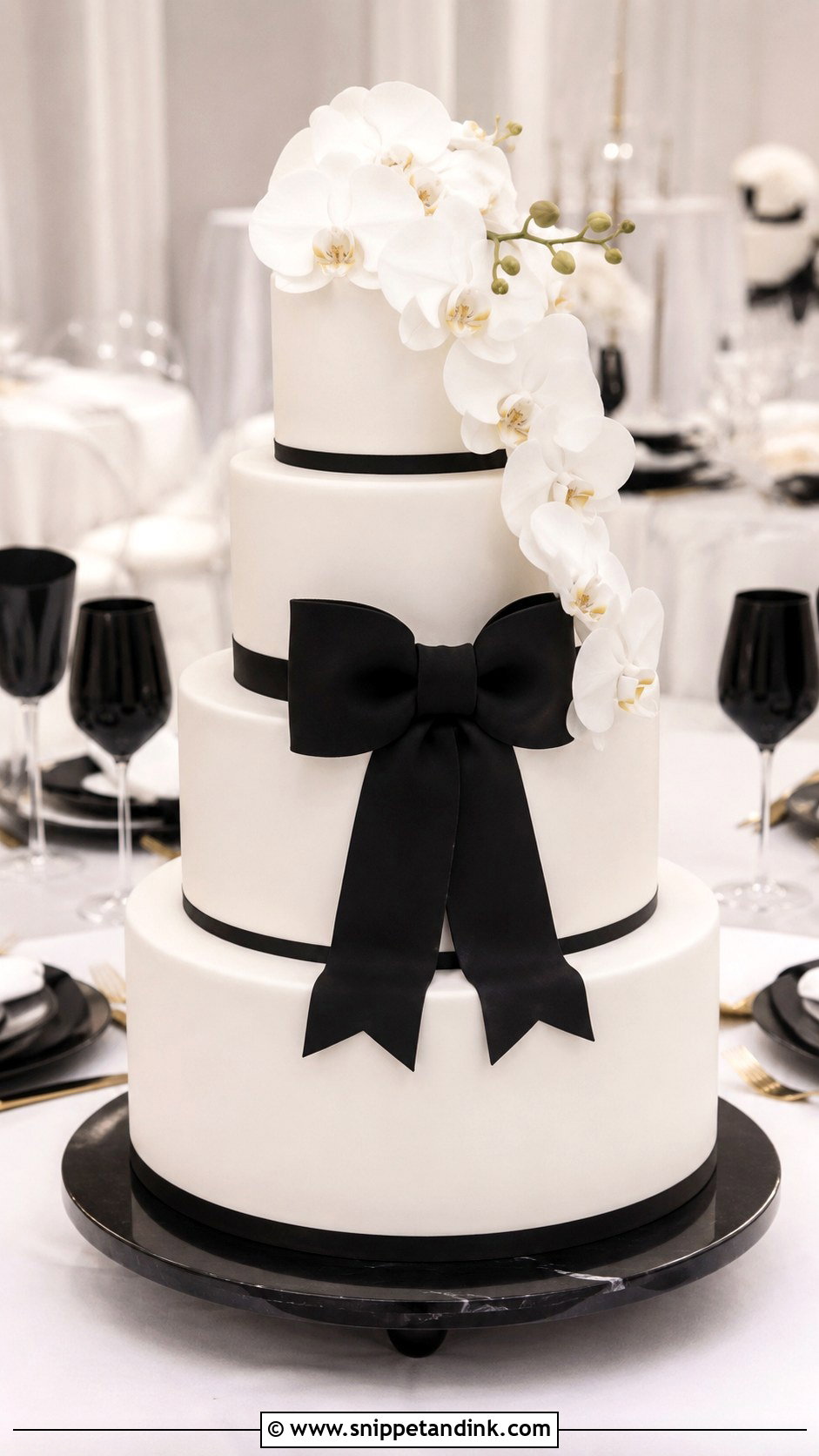 Black And White Wedding Cake - Snippet and Ink - 20 Elegant Modern Wedding Cake Ideas