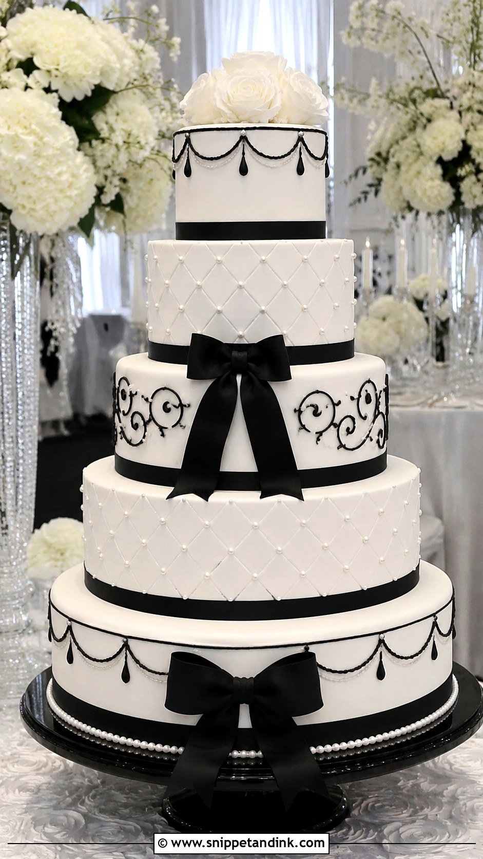Black And White Wedding Cake - Snippet and Ink - 20 Extravagant Wedding Cakes
