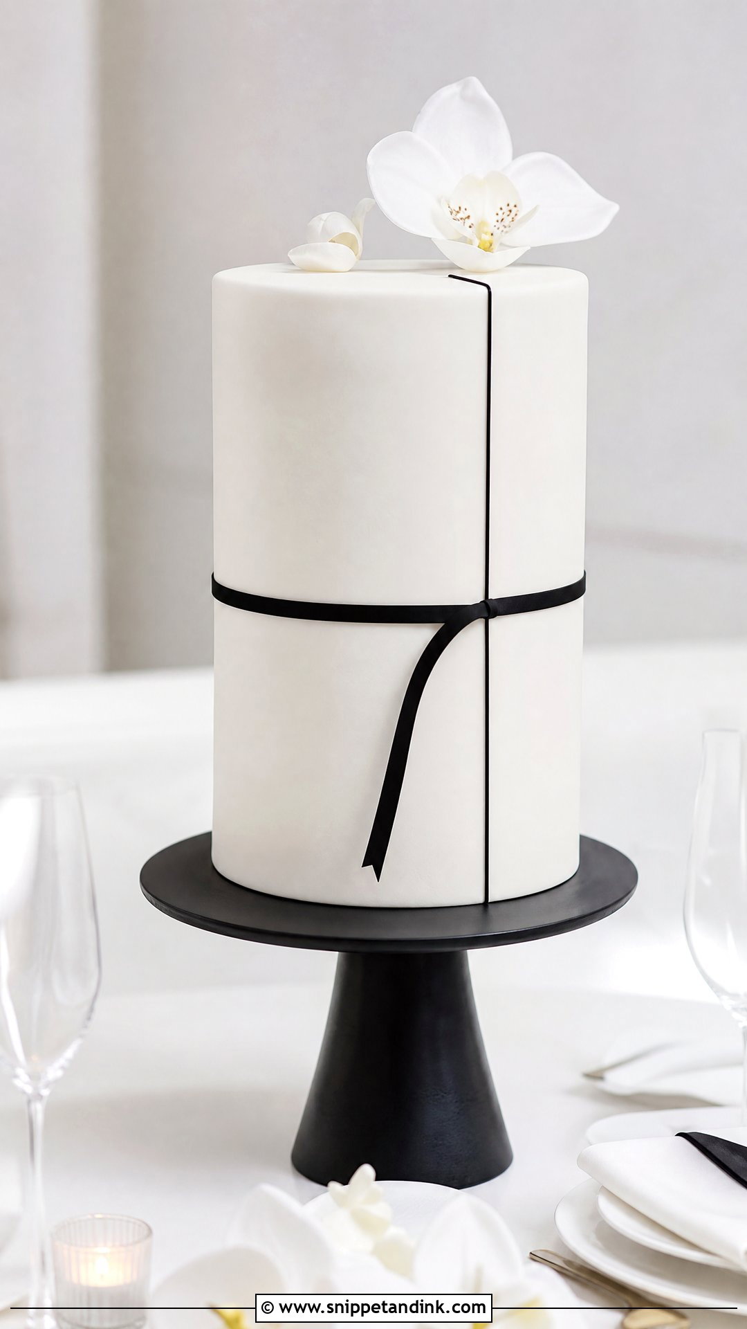 Black And White Wedding Cake - Snippet and Ink - 20 Minimal Wedding Cake Ideas