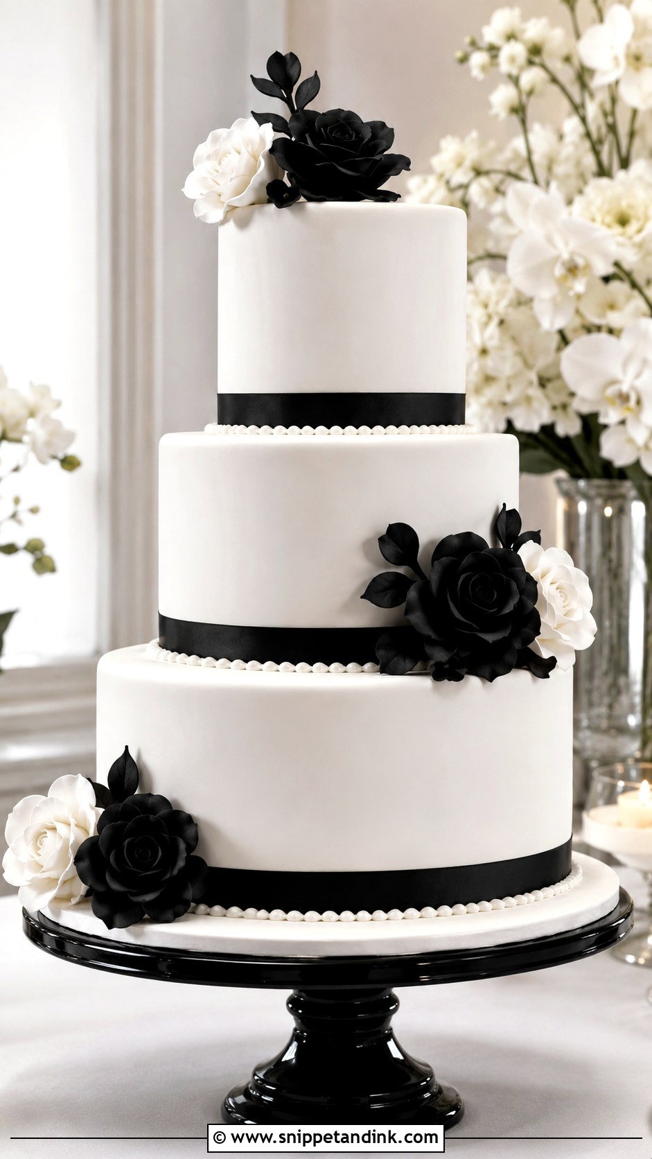 Black And White Wedding Cake - Snippet and Ink - 20 Most Beautiful Wedding Cakes