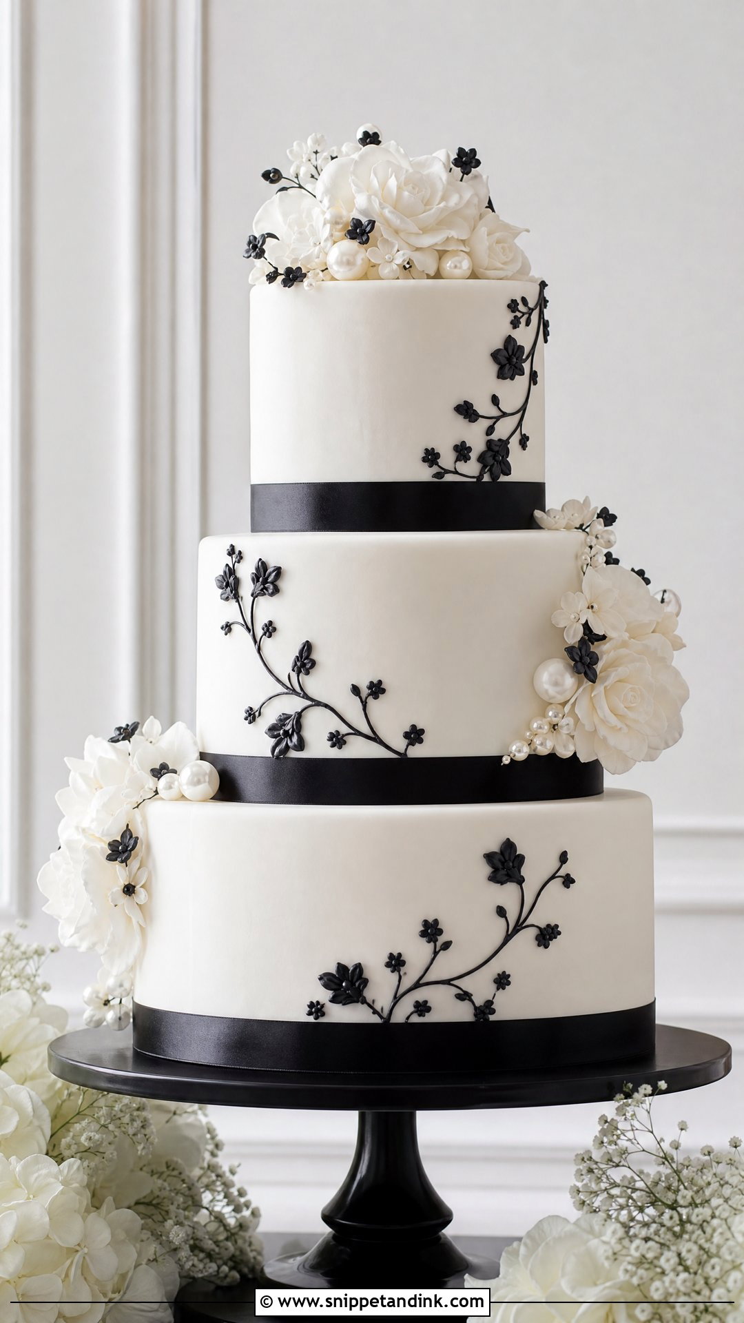 Black And White Wedding Cake - Snippet and Ink - 20 Nice Cake Ideas for Wedding