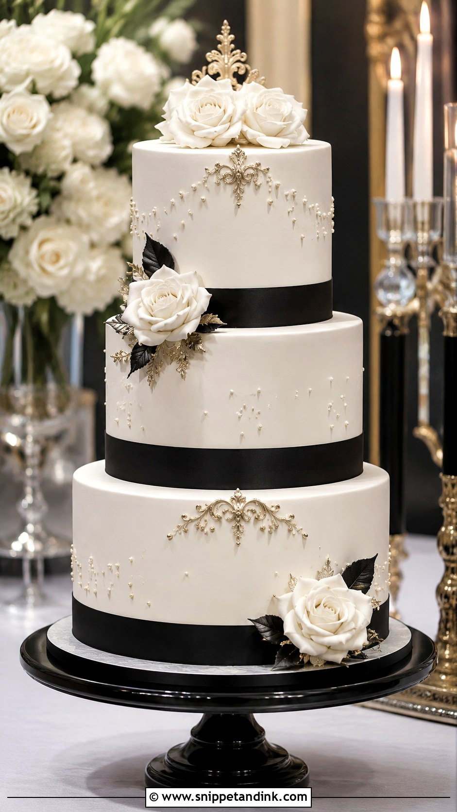 Black And White Wedding Cake - Snippet and Ink - 20 Popular Cake Designs for Wedding
