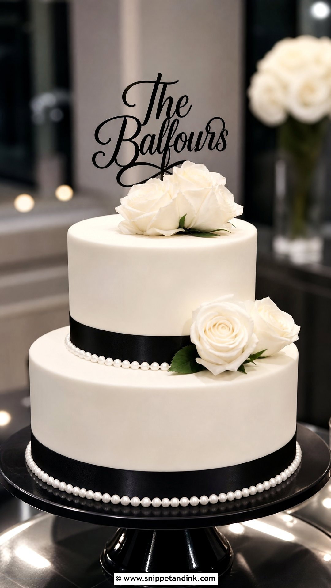 Black And White Wedding Cake - Snippet and Ink - 20 Send Off Cake Ideas for Wedding