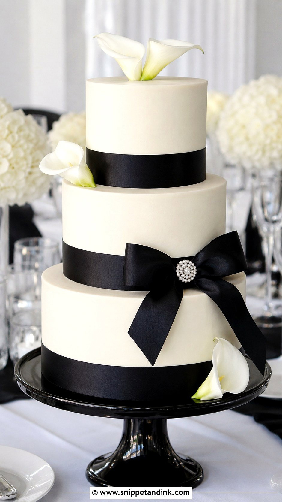 Black And White Wedding Cake - Snippet and Ink - 20 Sophisticated Wedding Cake Ideas