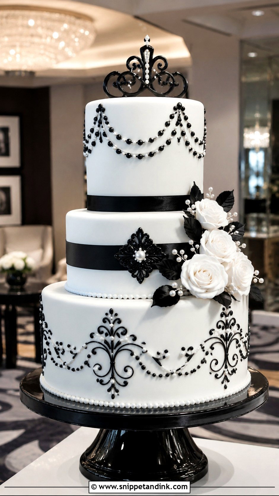 Black And White Wedding Cake - Snippet and Ink - 20 Uk Cake Design Ideas for Wedding