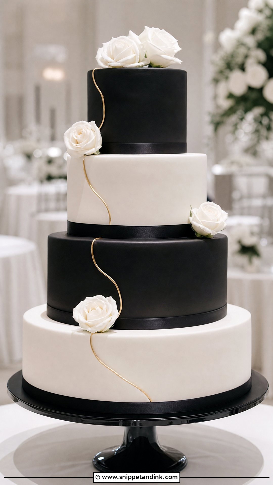 Black And White Wedding Cake - Snippet and Ink - 20 Unique Luxury Wedding Cake Ideas