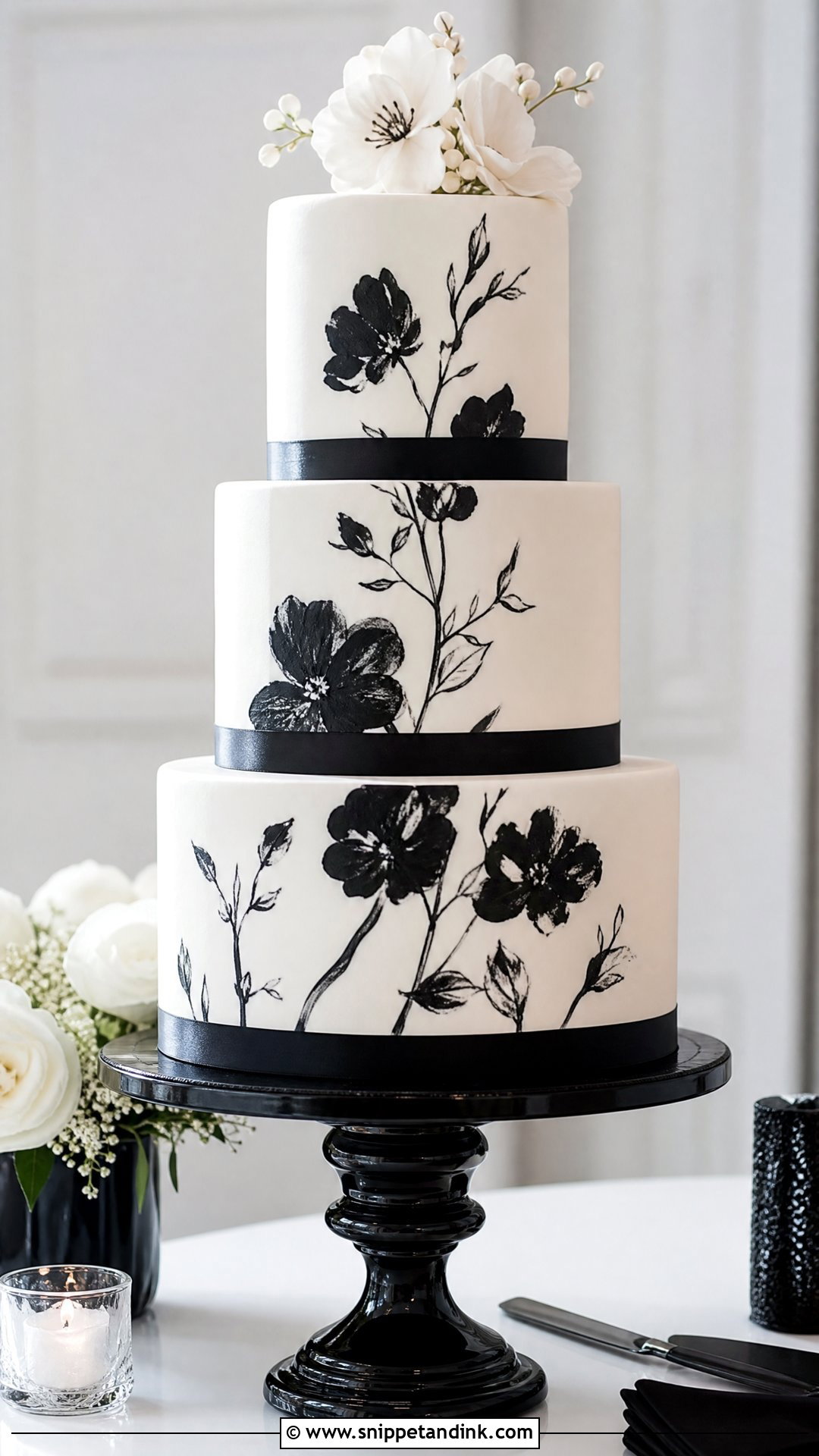 Black And White Wedding Cake - Snippet and Ink - 20 Unique Wedding Cake Ideas