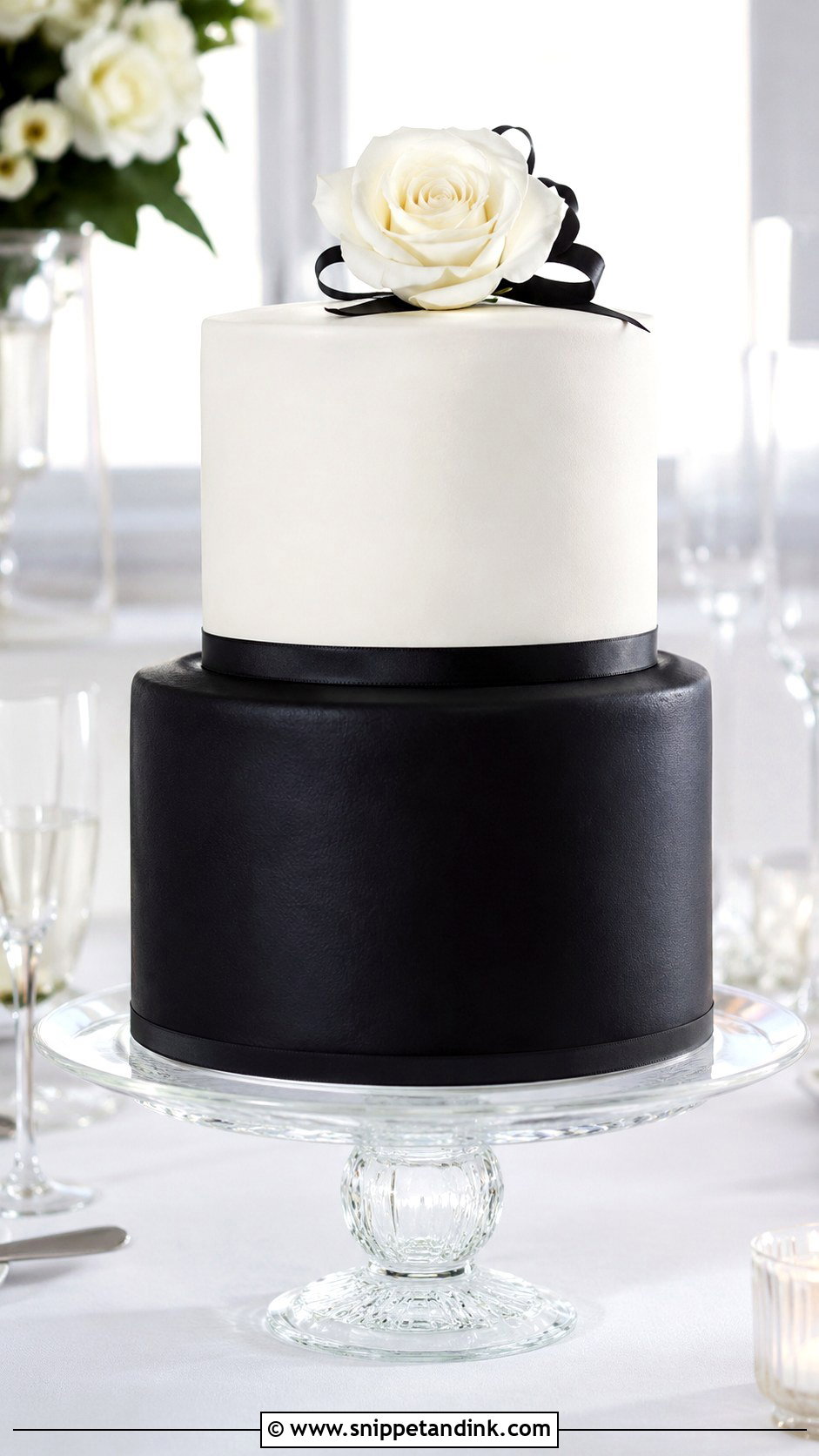 Black And White Wedding Cake - Snippet and Ink - 20 Black Minimalist Cake Ideas for Wedding
