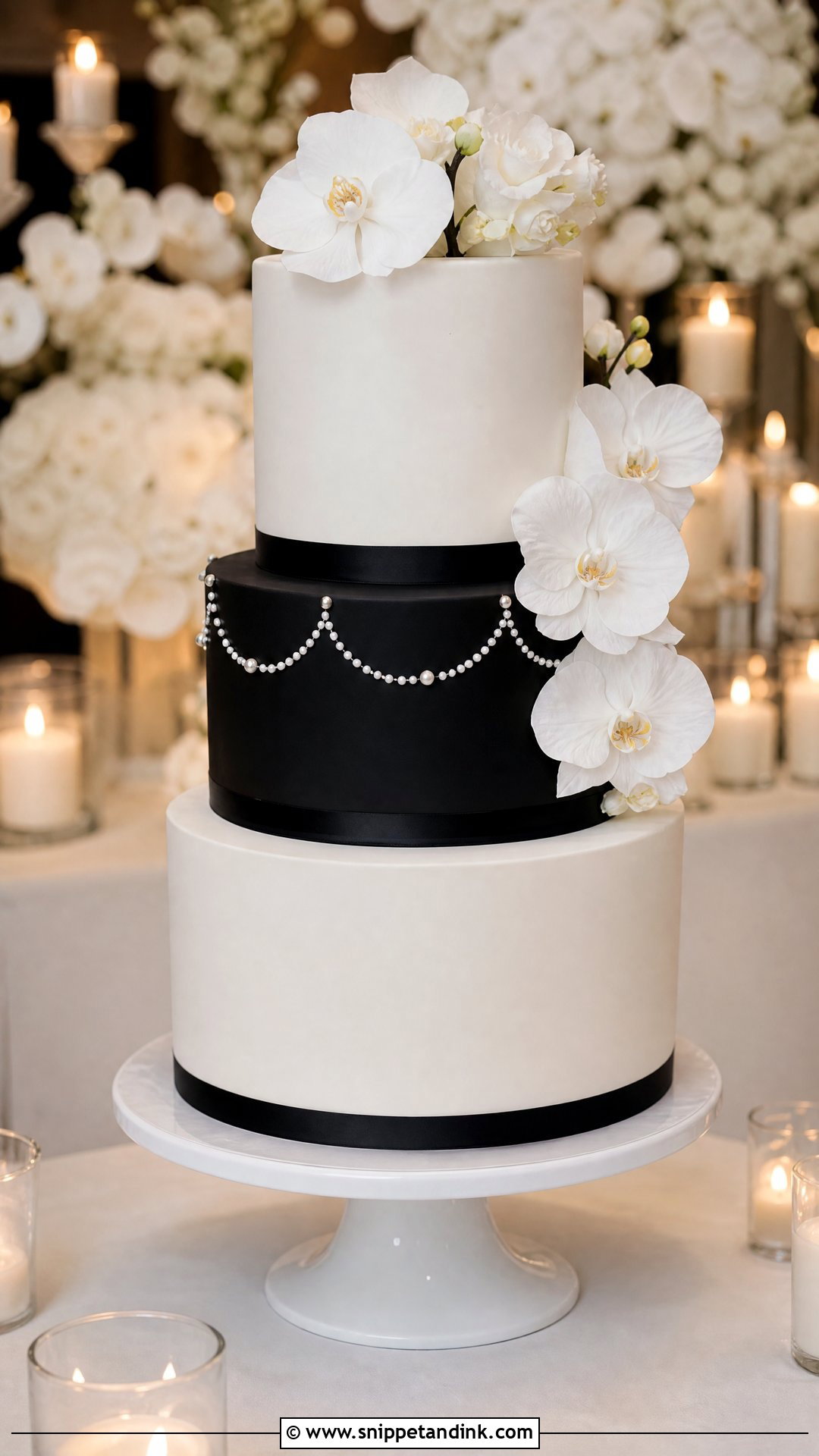 Black And White Wedding Cake - Snippet and Ink - 20 Wedding Cake Inspo