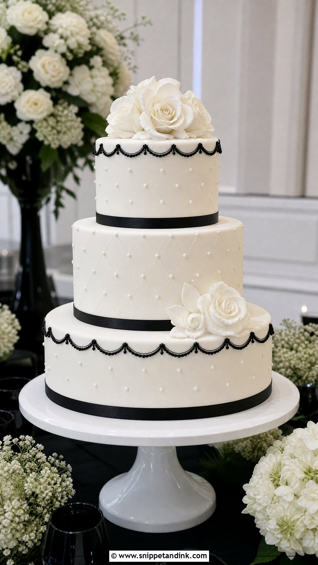 Black And White Wedding Cake - Snippet and Ink - 25 Classy Wedding Cakes