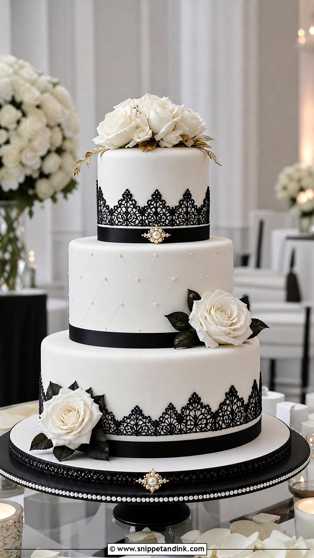Black And White Wedding Cake - Snippet and Ink - 25 Lady Cake Ideas for Wedding