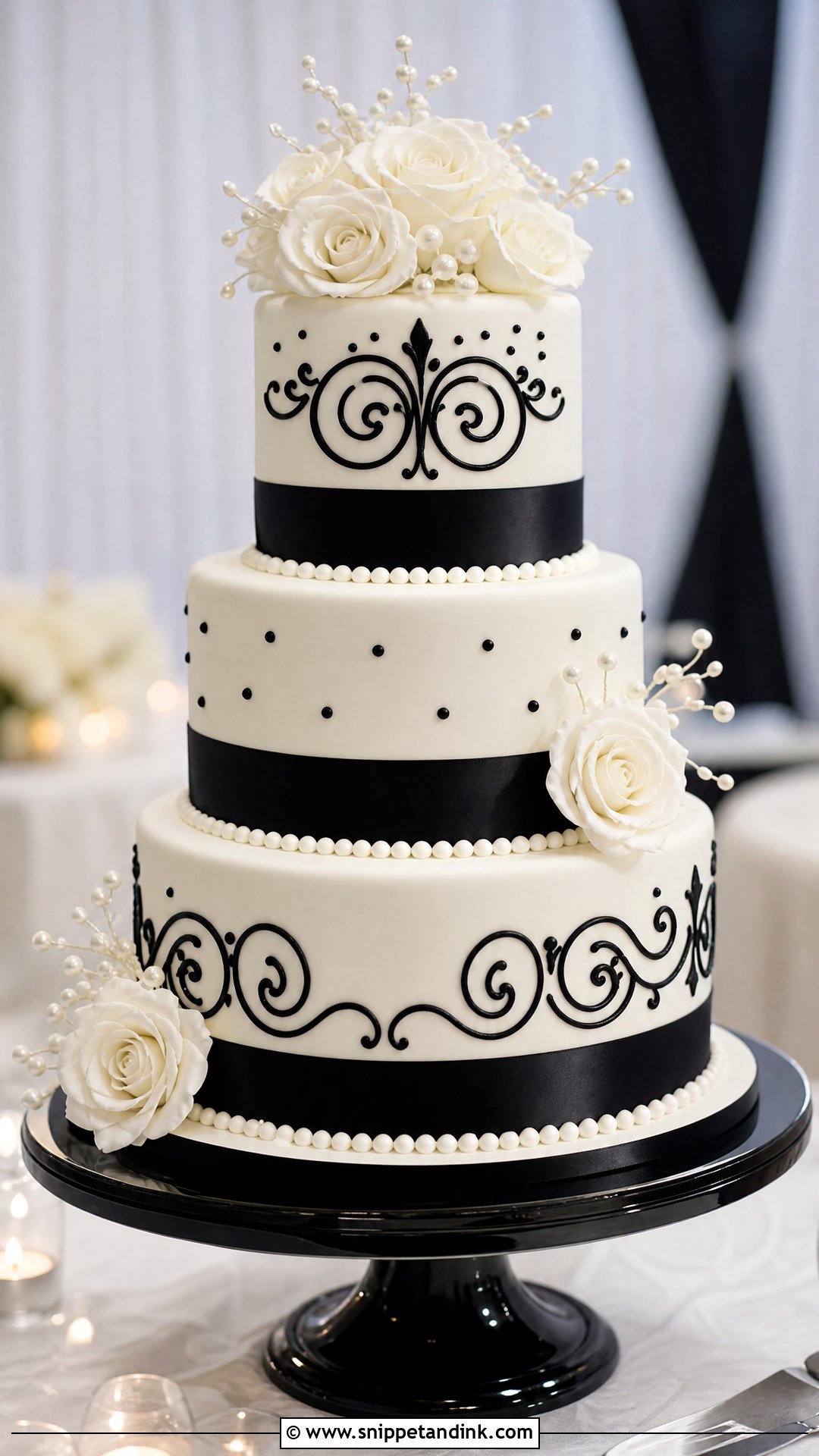 Black And White Wedding Cake - Snippet and Ink - 25 Latest Cake Design Ideas for Wedding