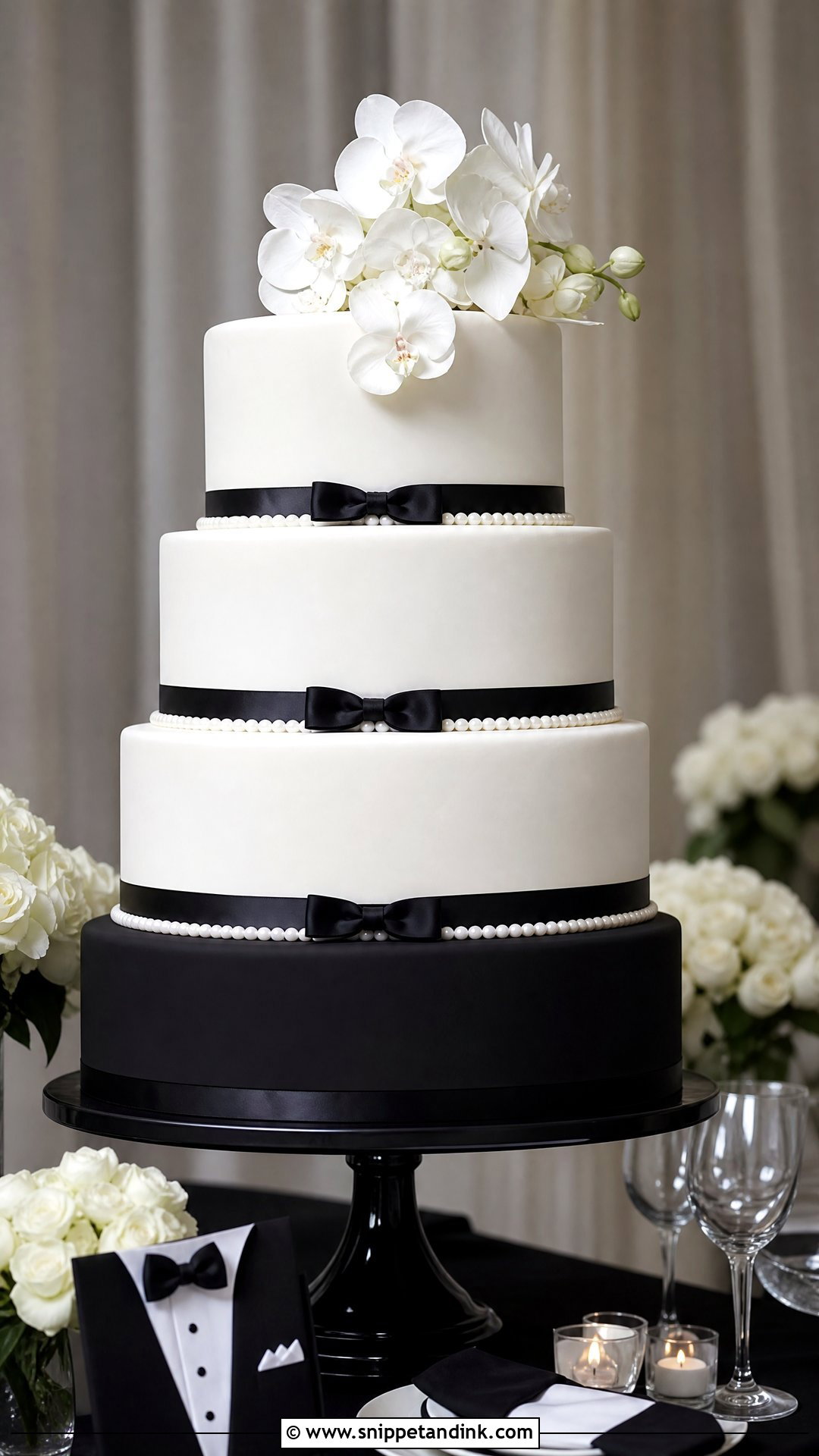 Black And White Wedding Cake - Snippet and Ink - 25 Luxury Wedding Cake Ideas