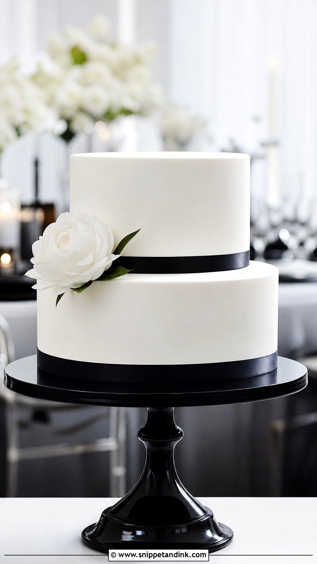 Black And White Wedding Cake - Snippet and Ink - 25 Minimalist Wedding Cake Ideas