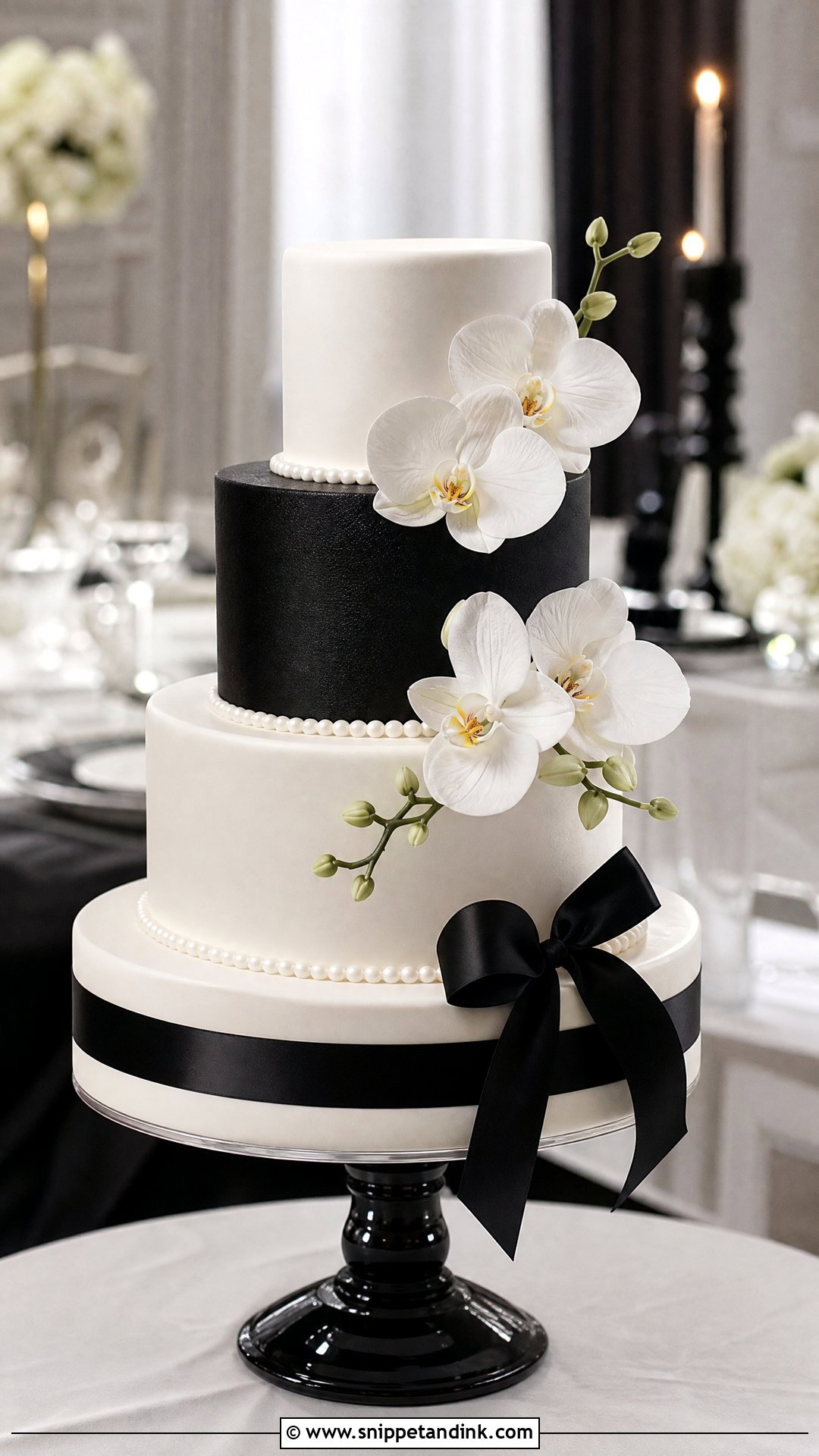 Black And White Wedding Cake - Snippet and Ink - 25 Trending Wedding Cakes