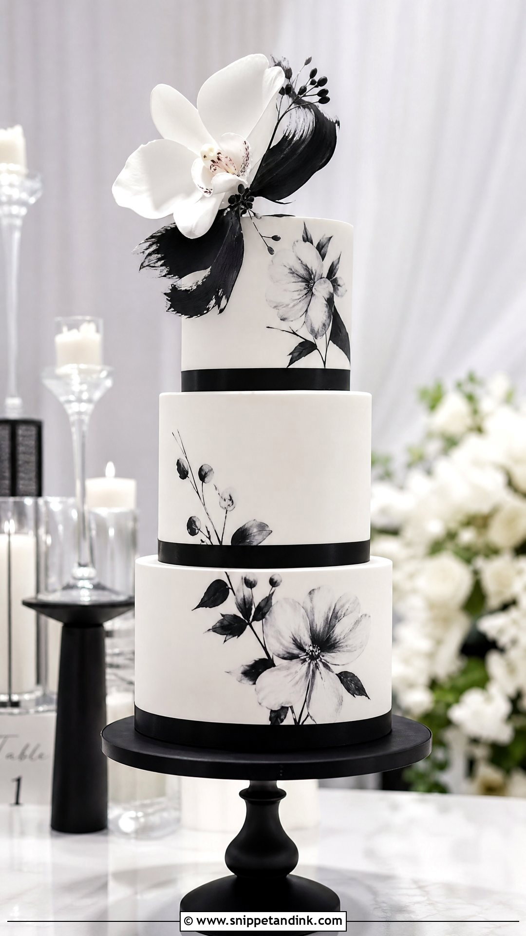 Black And White Wedding Cake - Snippet and Ink - 25 Unique Wedding Cakes