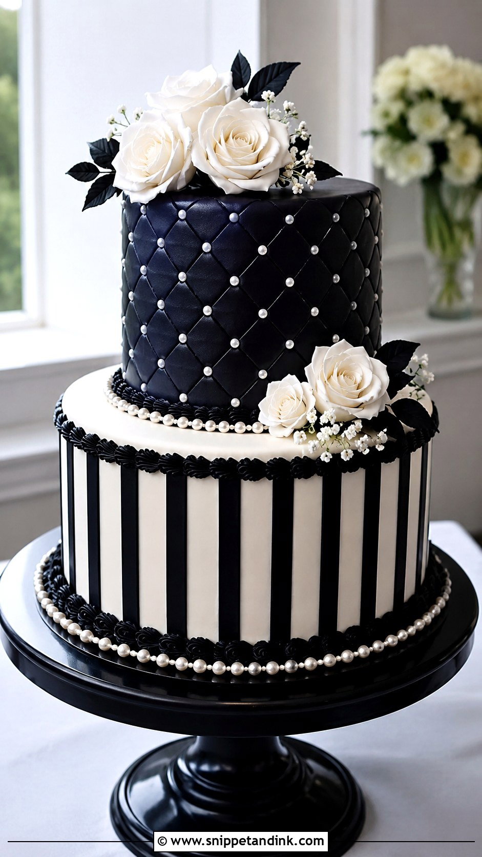 Black And White Wedding Cake - Snippet and Ink - 25 Wedding Cake Business