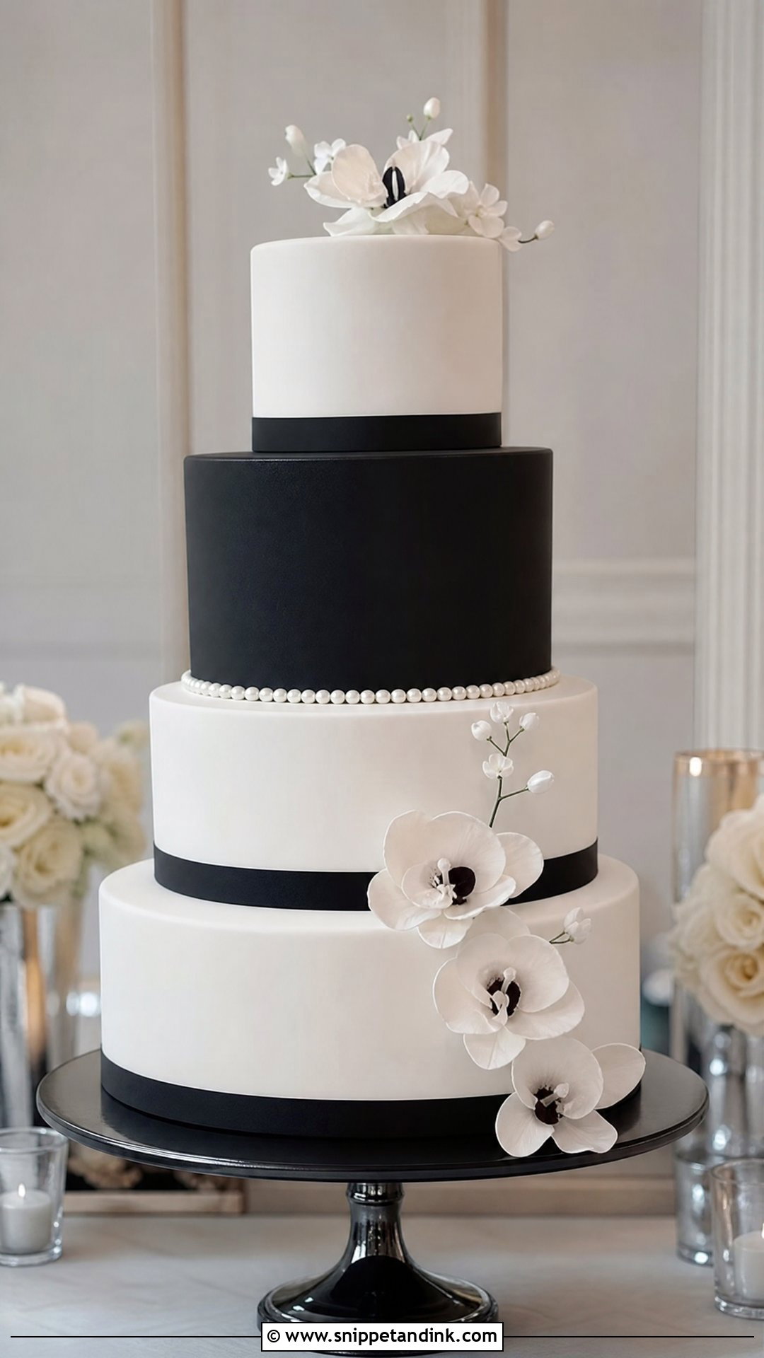 Black And White Wedding Cake - Snippet and Ink - 30 Aesthetic Cake Inspo Ideas for Wedding