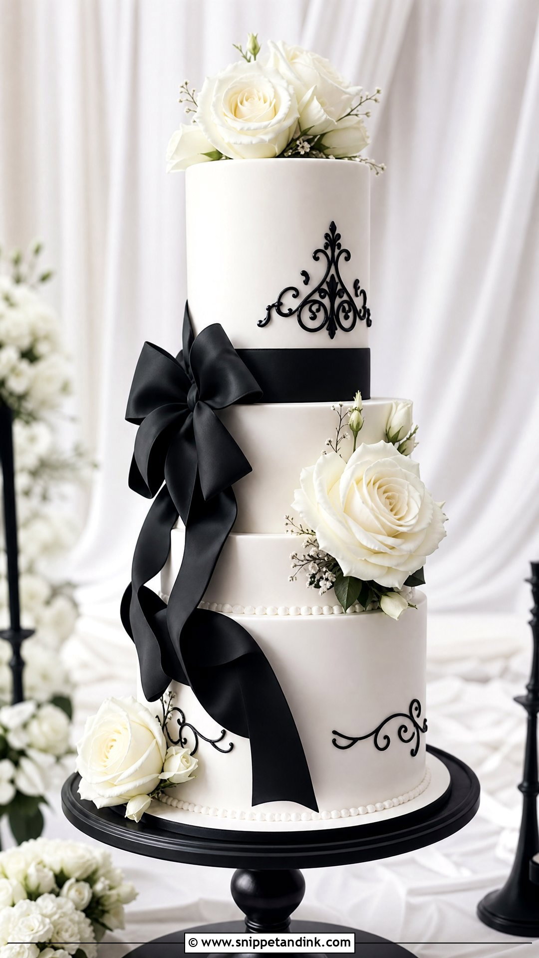Black And White Wedding Cake - Snippet and Ink - 30 Big Cake Ideas for Wedding