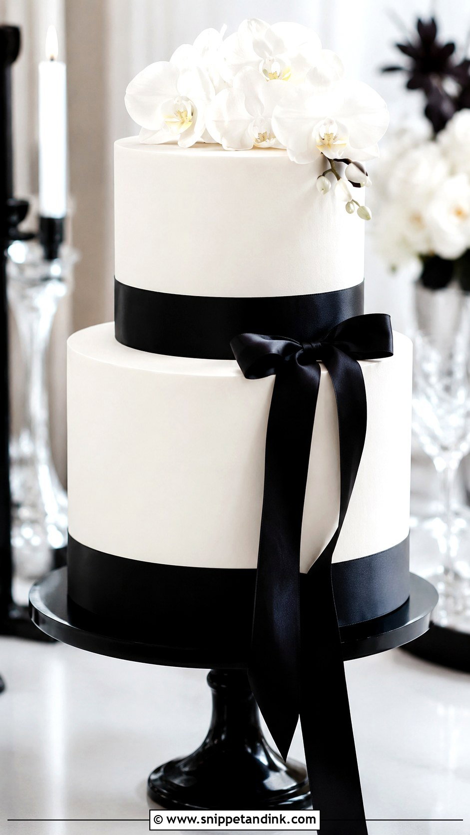 Black And White Wedding Cake - Snippet and Ink - 30 Simple Unique Wedding Cake Ideas