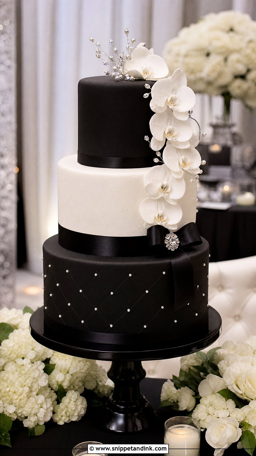 Black And White Wedding Cake - Snippet and Ink - 30 Trending Cakes for Wedding