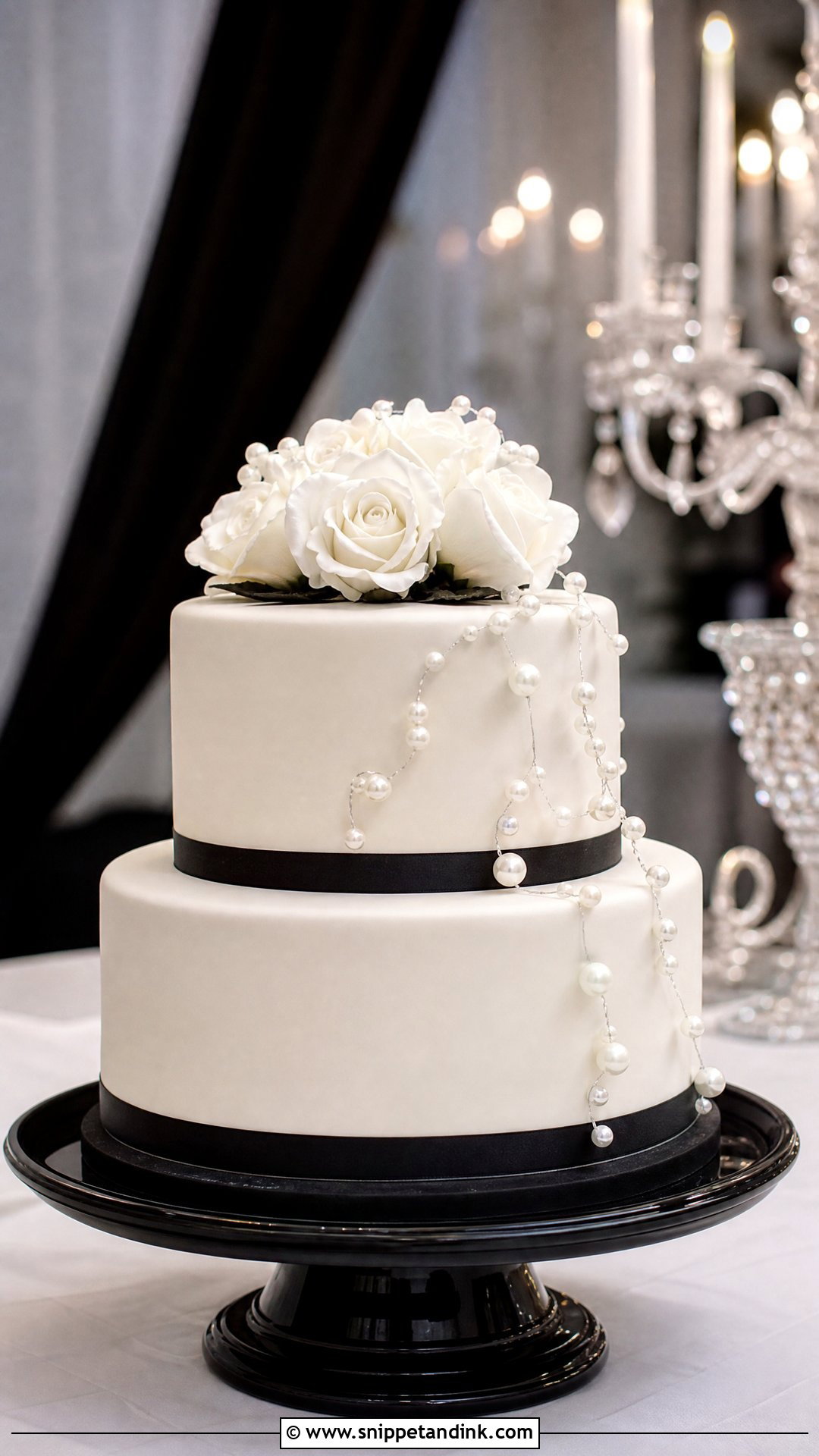 Black And White Wedding Cake - Snippet and Ink - 35 Wedding Cake Designs