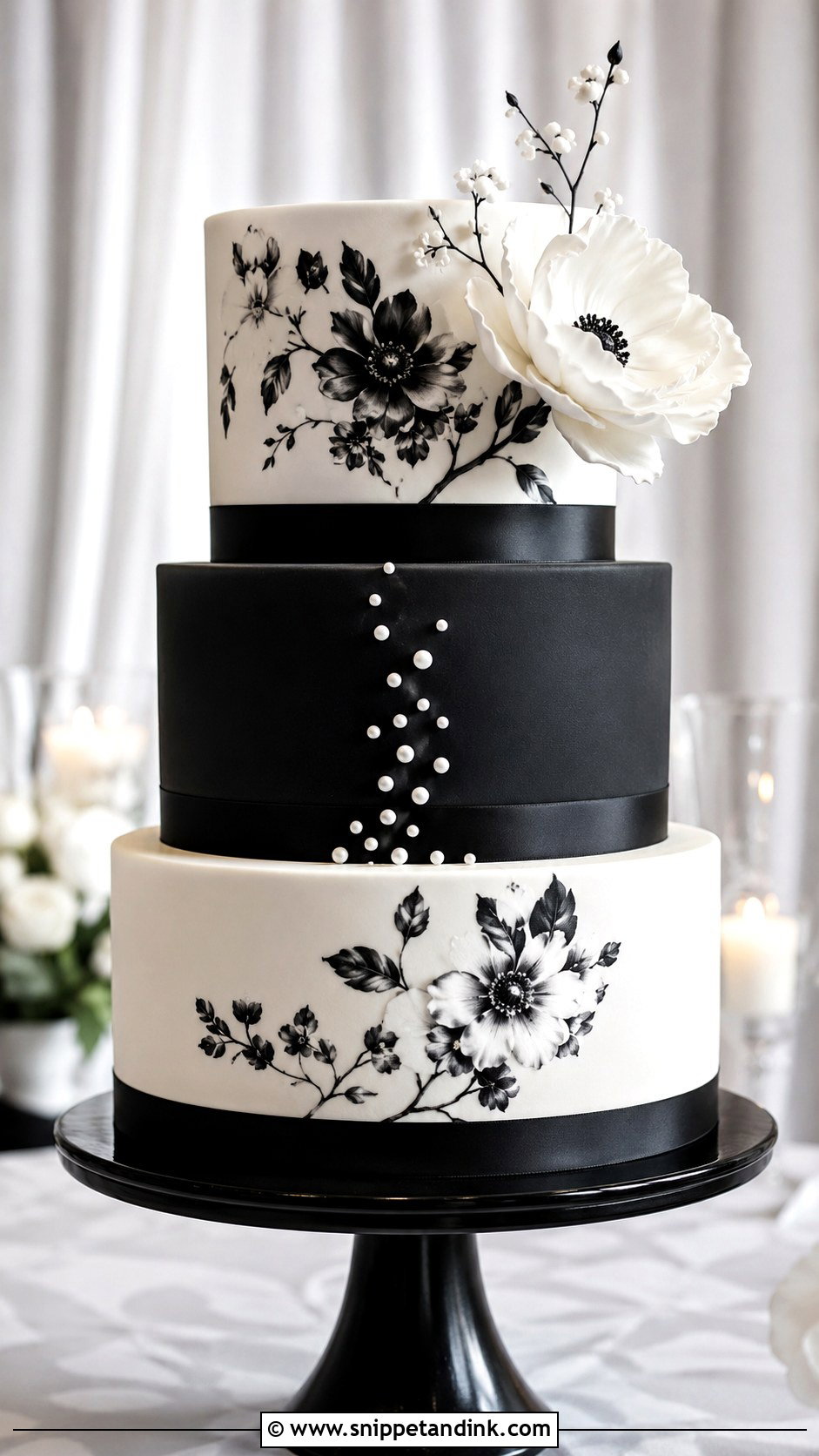 Black And White Wedding Cake - Snippet and Ink - 20 Different Cake Ideas for Wedding