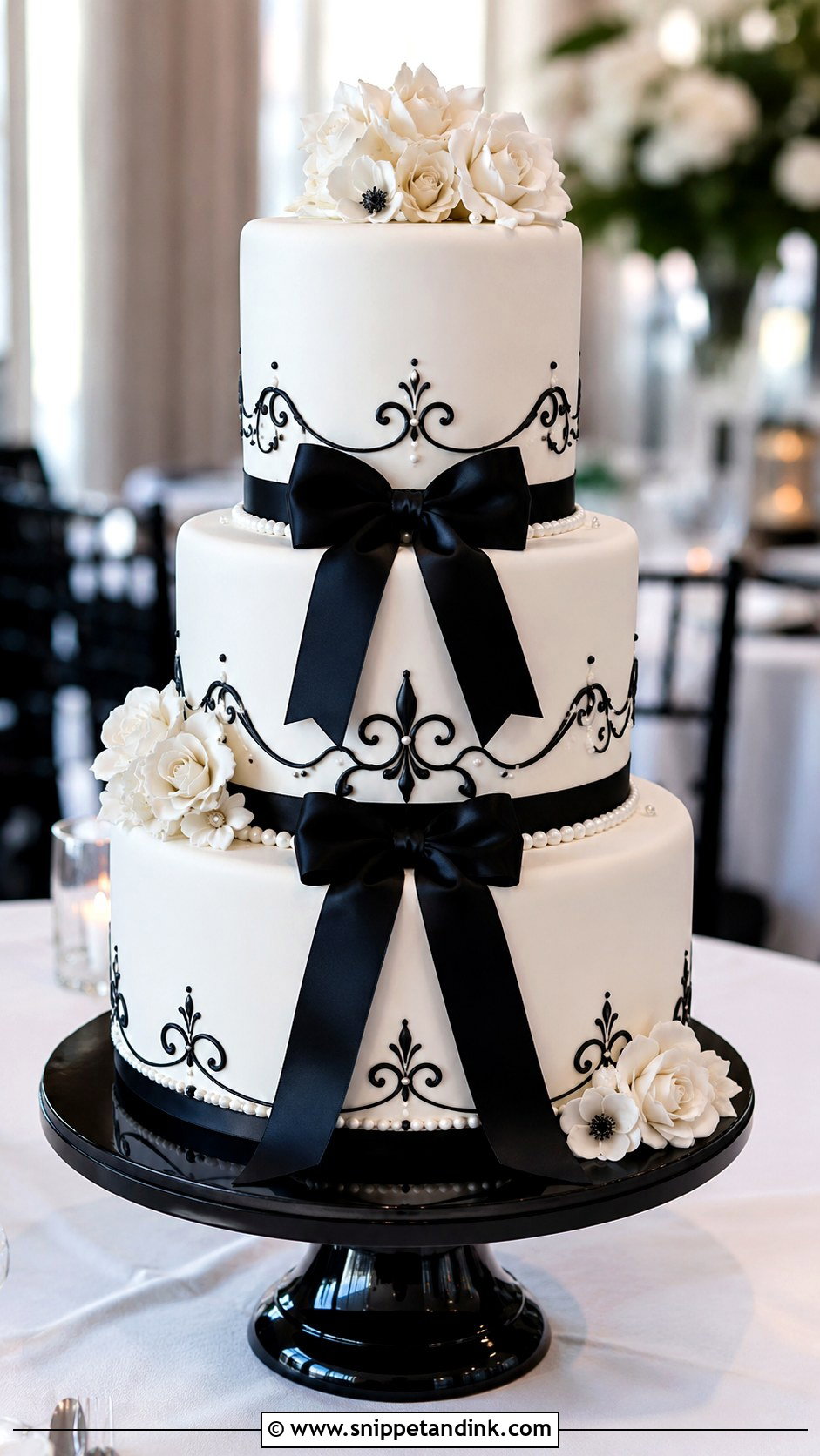 Black And White Wedding Cake - Snippet and Ink - 20 Display Cake Ideas for Wedding