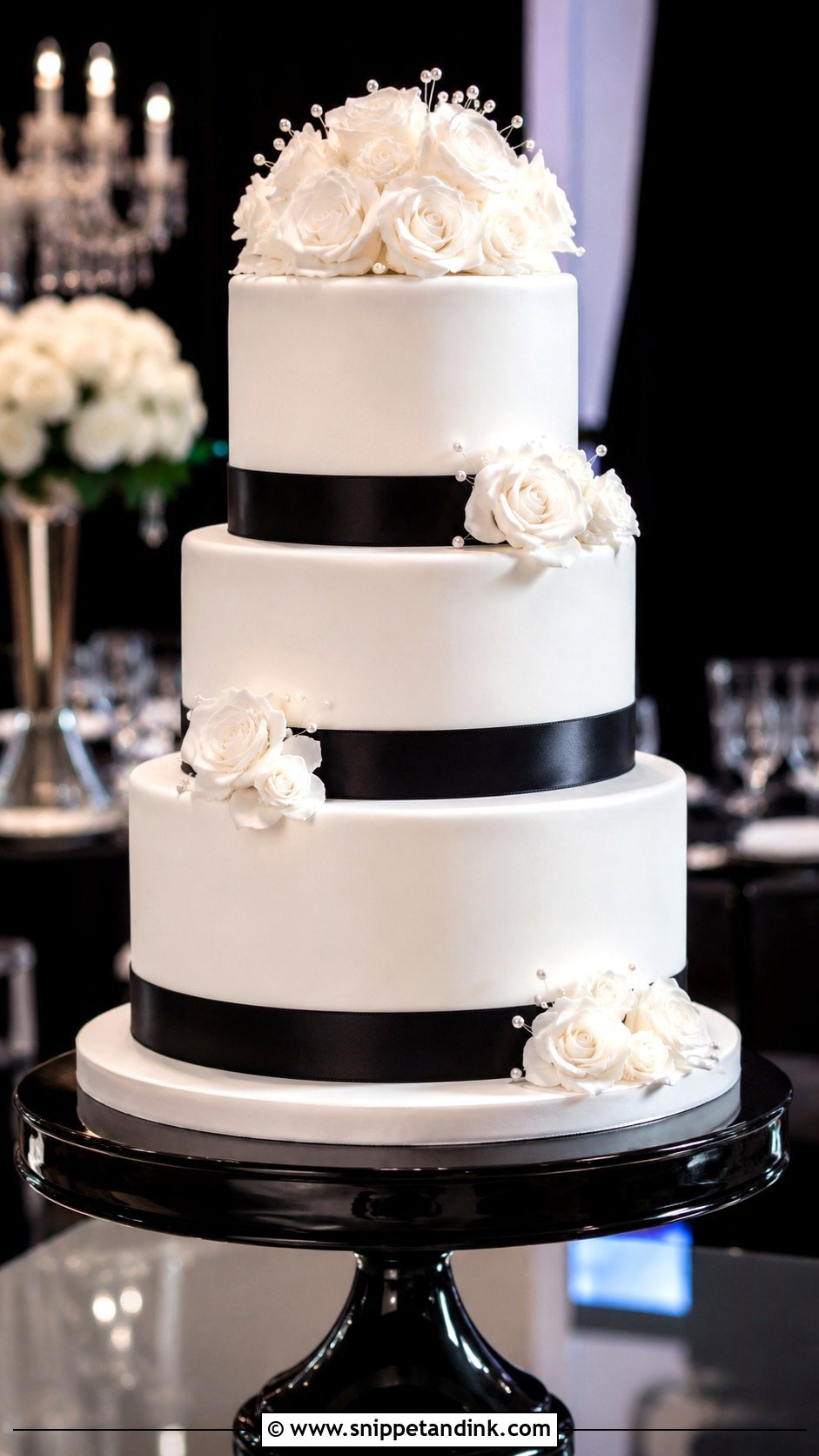 Black And White Wedding Cake For 150 Guests - Snippet and Ink - 20 Wedding Cake for 150 Guests