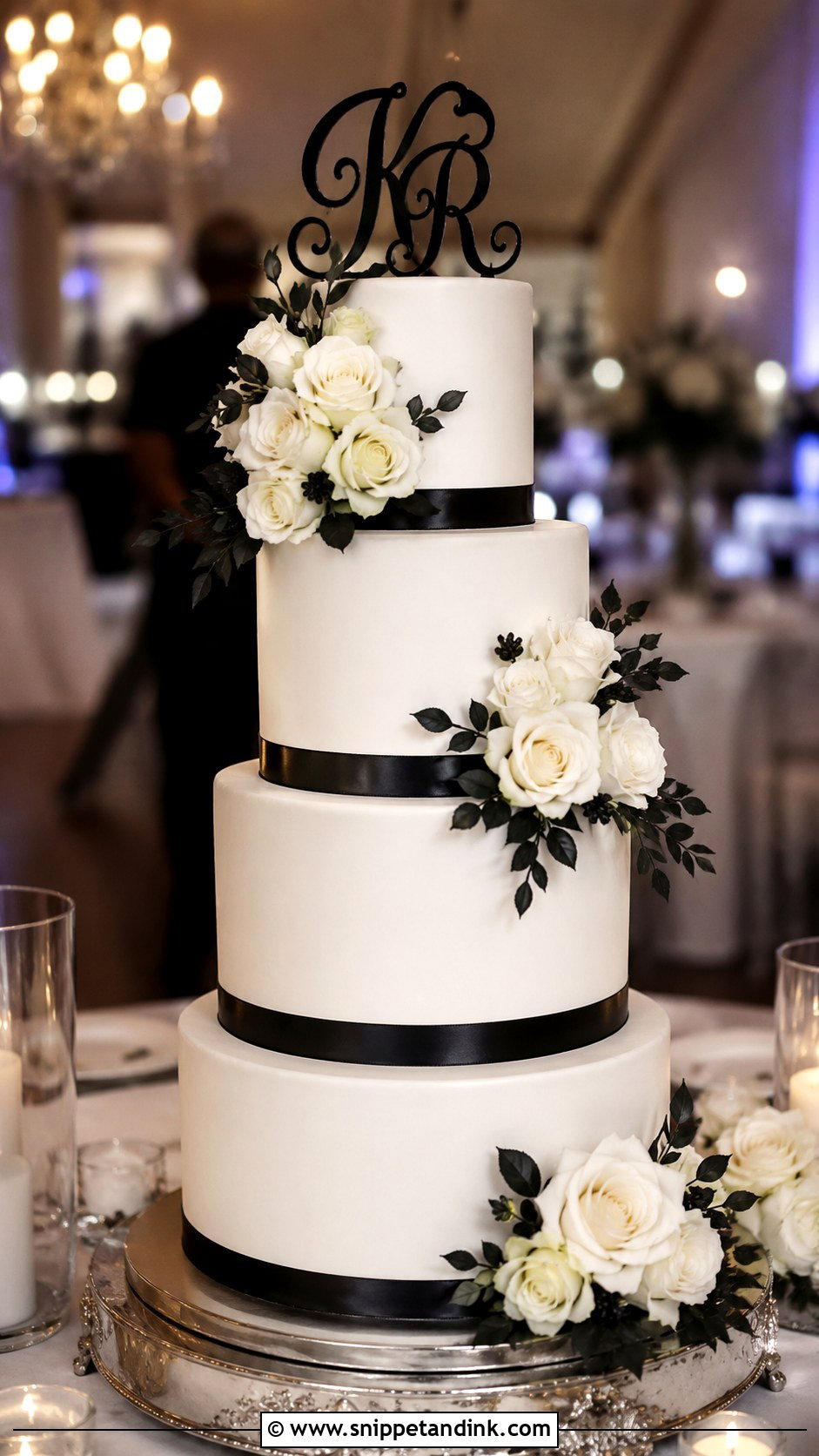 Black And White Wedding Cake Photo - Snippet and Ink - 20 Wedding Cake Couple Photos