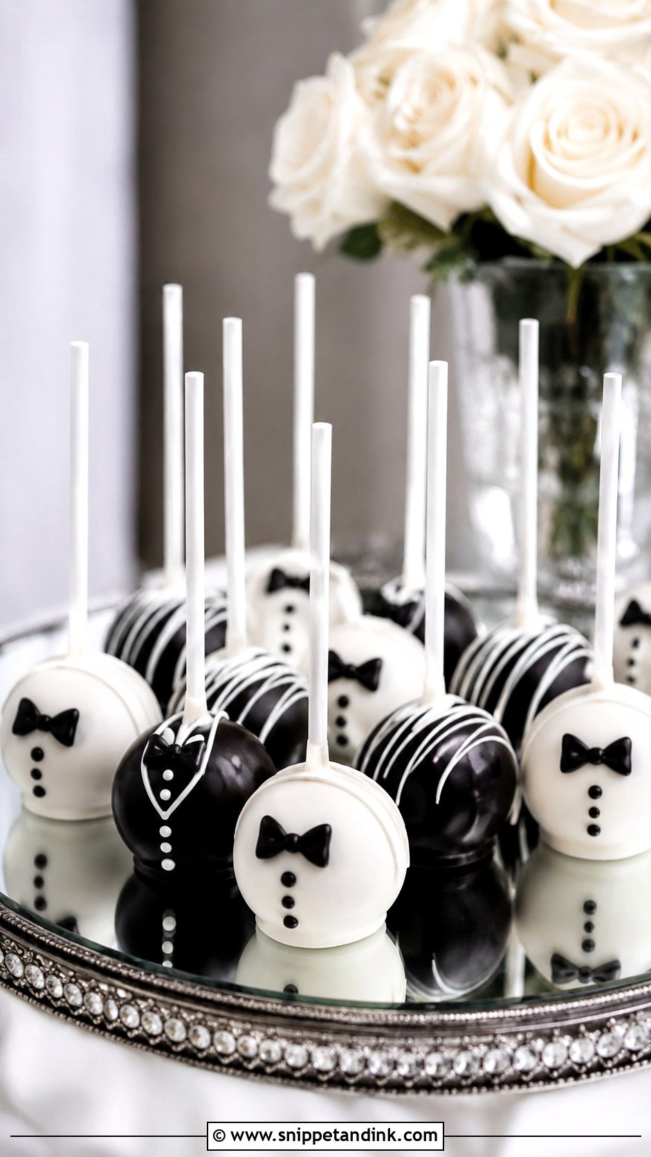 Black And White Wedding Cake Pops - Snippet and Ink - 30 Cake Pops Ideas for Wedding