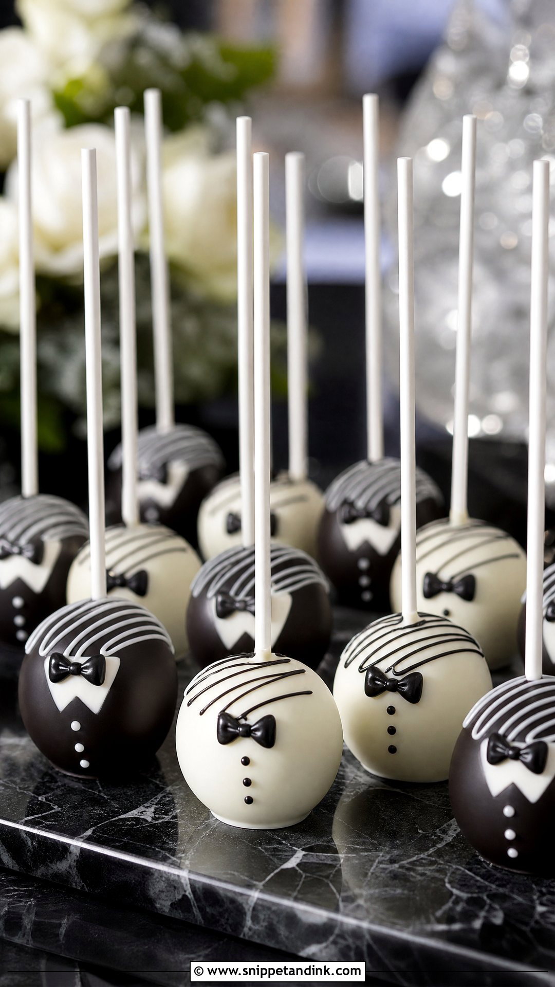 Black And White Wedding Cake Pops - Snippet and Ink - 20 Wedding Cake Pops
