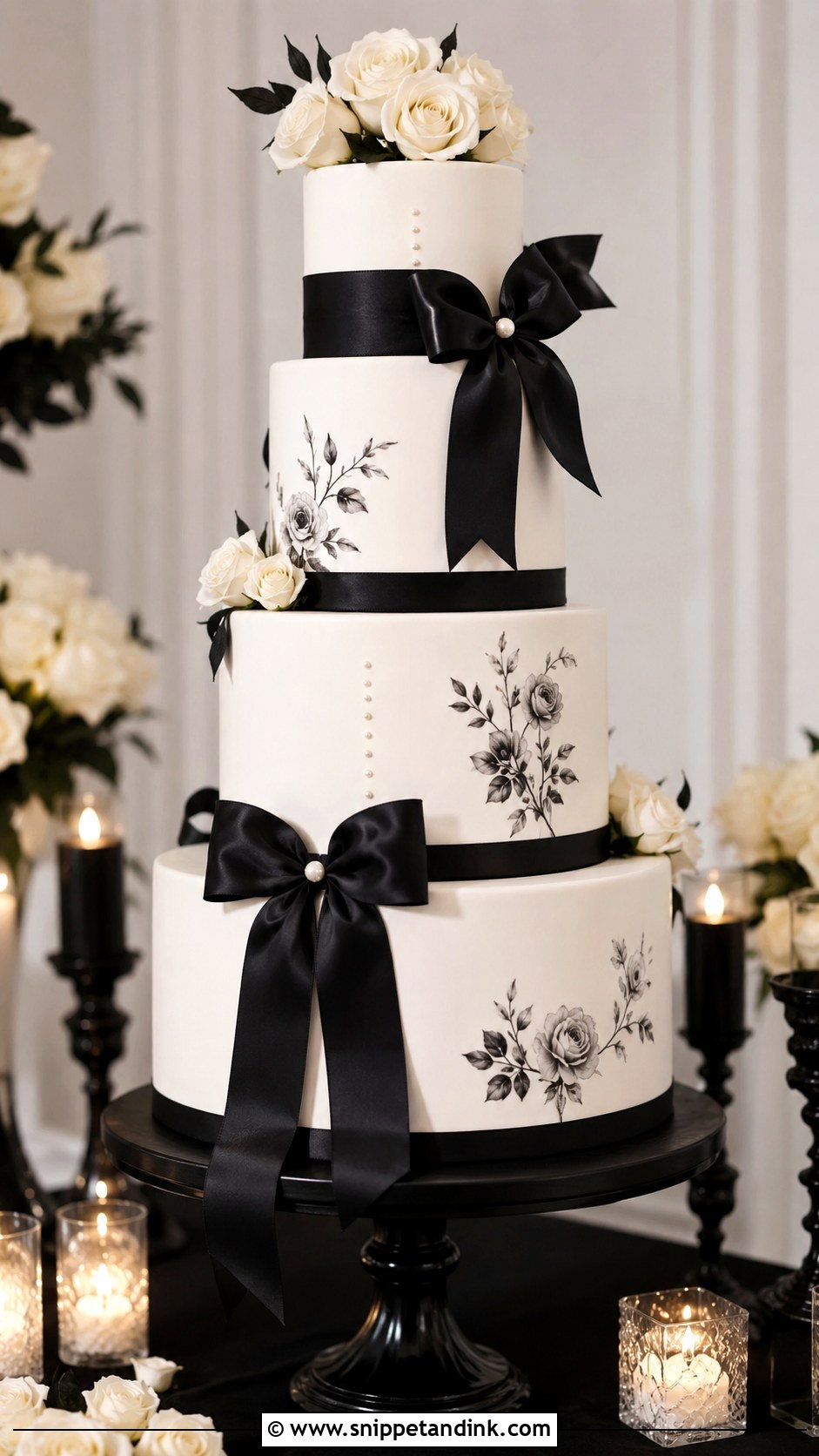 Black And White Wedding Cake - Snippet and Ink - 20 Beautiful Wedding Cakes
