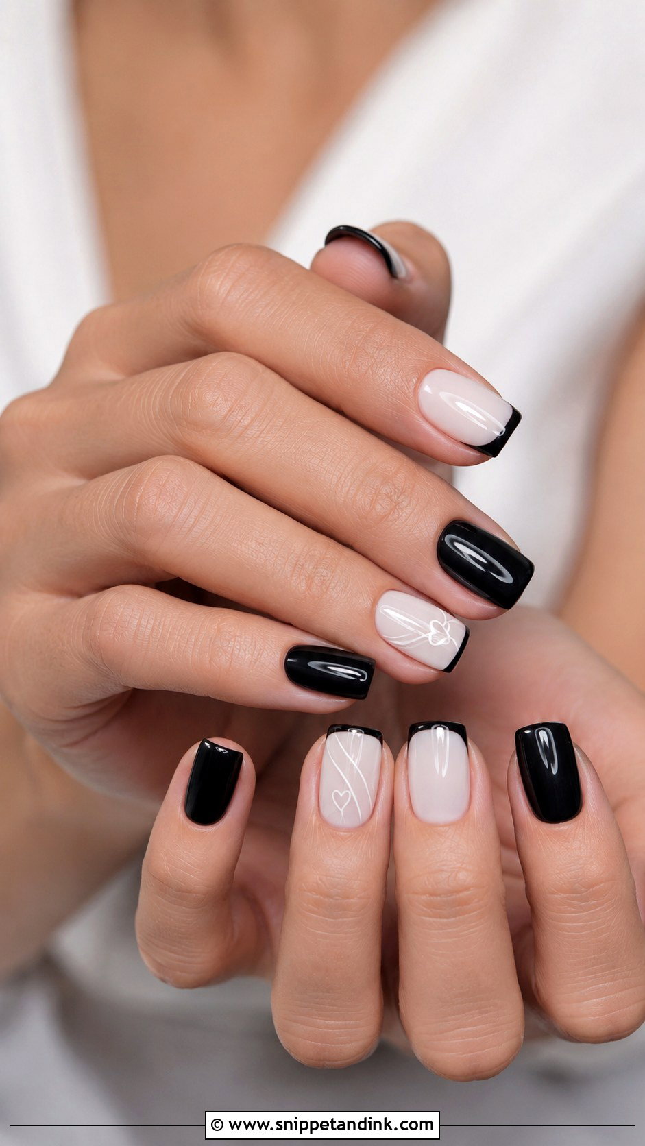 Black And White Wedding Nails - Snippet and Ink - 20 Classy Black Wedding Nails