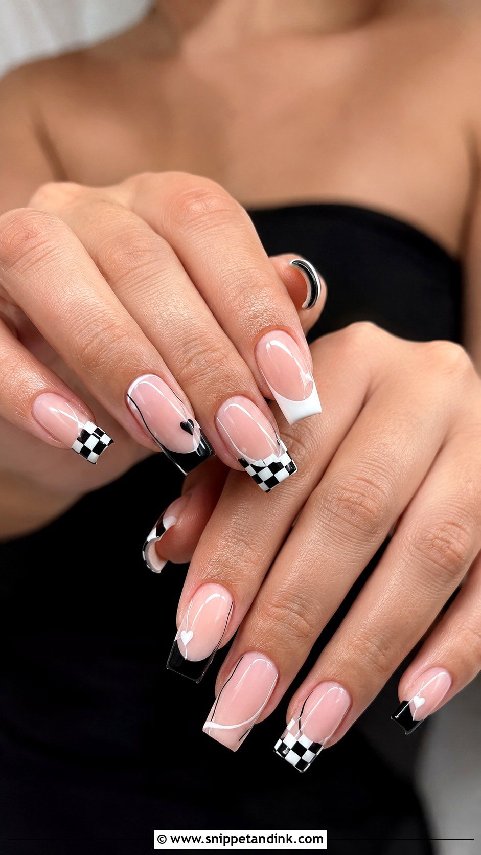 Black And White Wedding Nails - Snippet and Ink - 20 Funky Wedding Nails