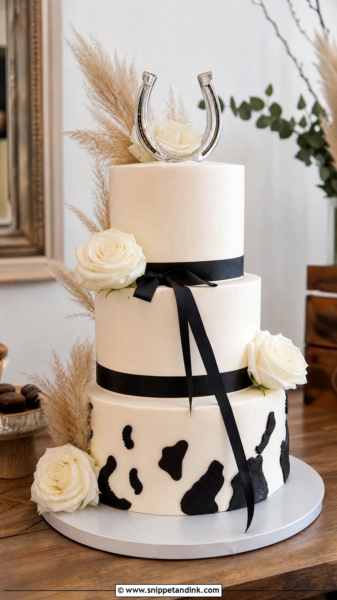 Black And White Western Wedding Cake - Snippet and Ink - 20 Western Wedding Cake Ideas