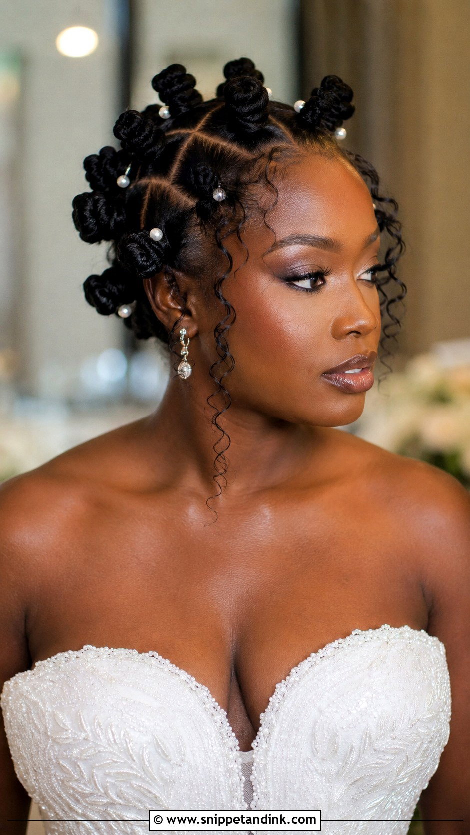 Black Bridal Bantu Knots - Snippet and Ink - 20 Black Hair Bridal Hairstyles